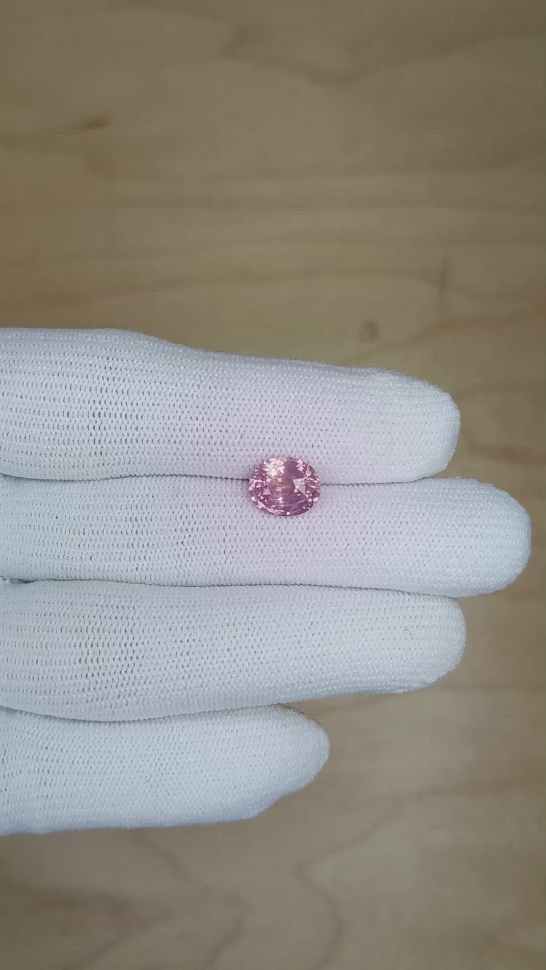 2.58 Ct. Purplish Pink Sapphire from Tanzania Size Video