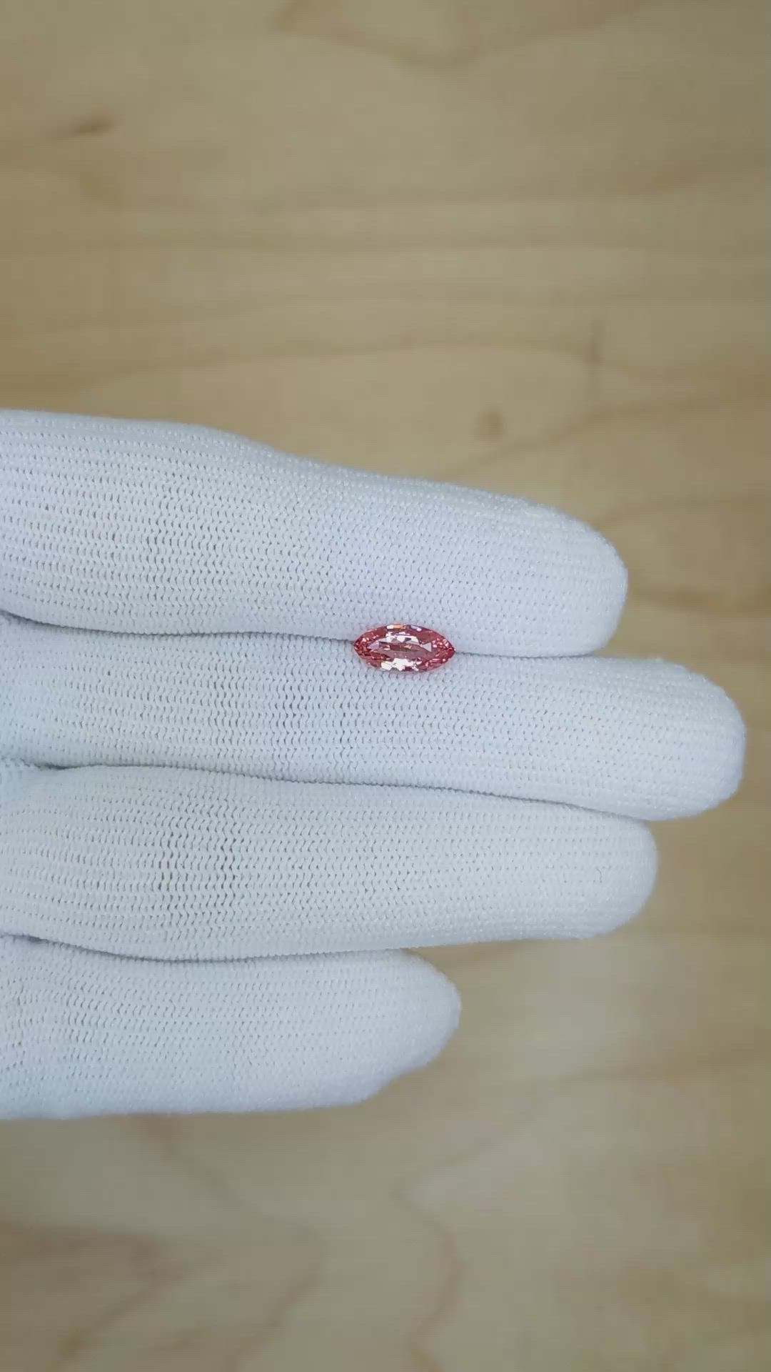 1.03 Ct. Padparadscha Sapphire from Ceylon (Sri Lanka) Size Video