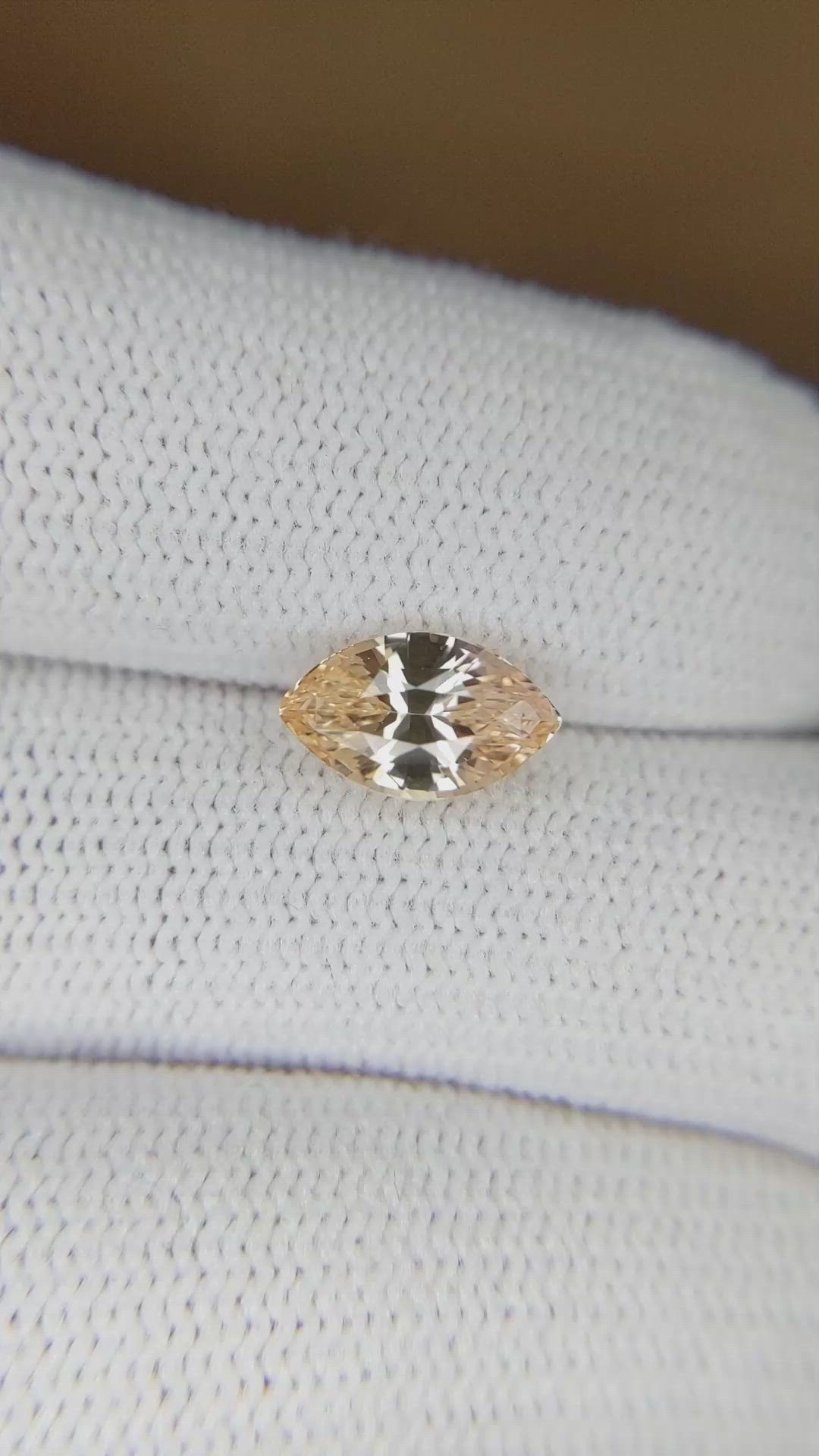 1.64 Ct. Peach Sapphire from Ceylon (Sri Lanka) Size Video