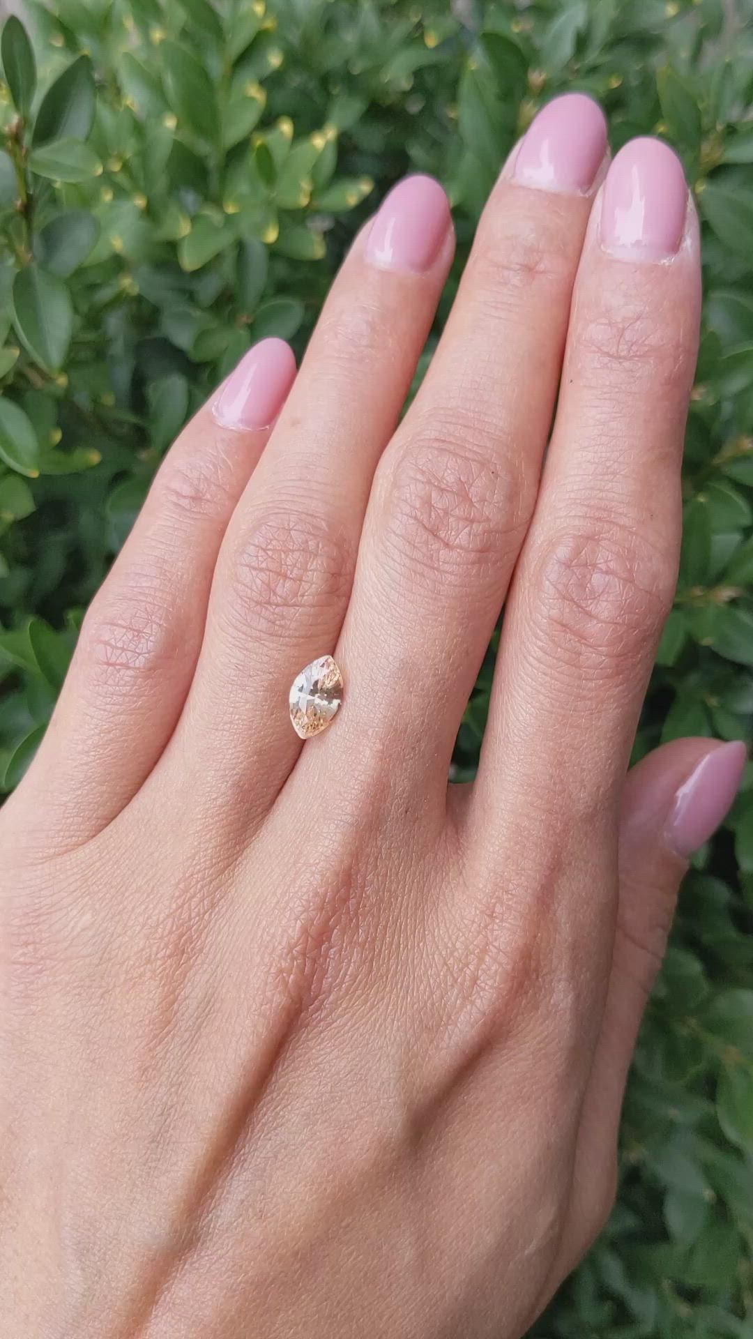 1.64 Ct. Peach Sapphire from Ceylon (Sri Lanka) Size Video