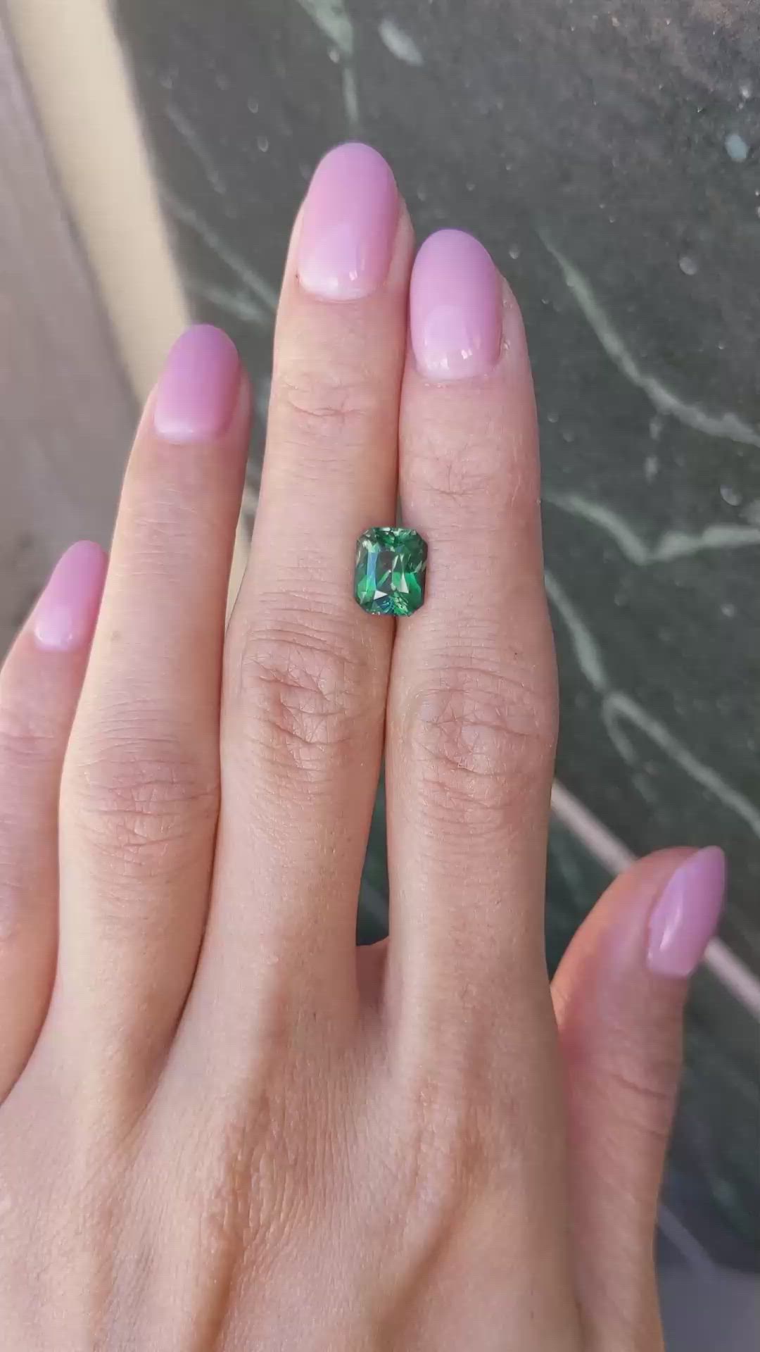 3.05 Ct. Green Sapphire from Madagascar Size Video