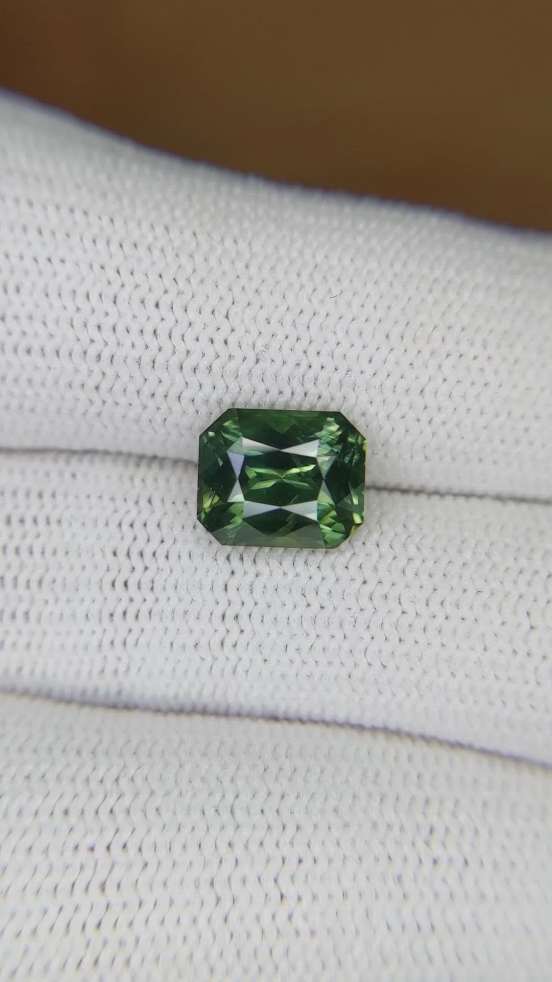 3.05 Ct. Green Sapphire from Madagascar Size Video