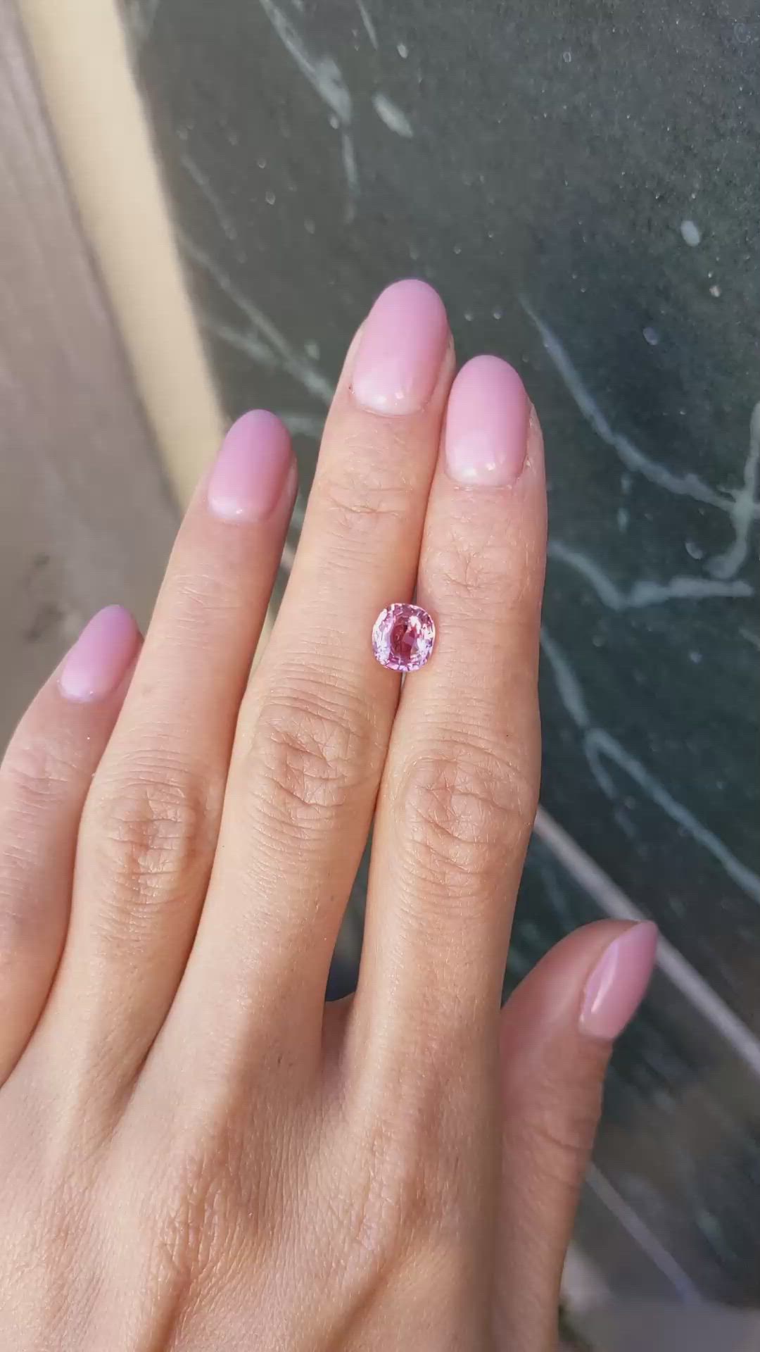 2.02 Ct. Padparadscha Sapphire from Ceylon (Sri Lanka) Size Video