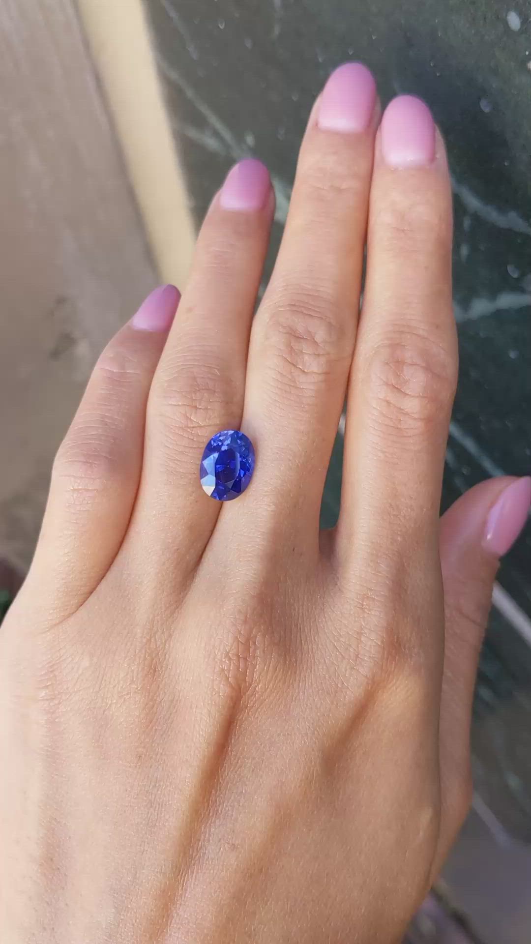 5.25 Ct. Blue Sapphire from Ceylon (Sri Lanka) Size Video