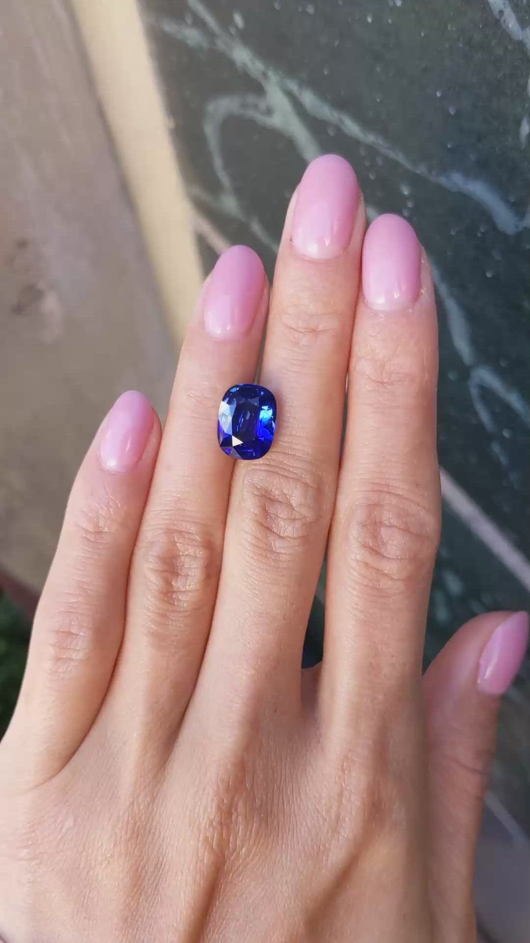 6.29 Ct. Blue Sapphire from Madagascar Size Video