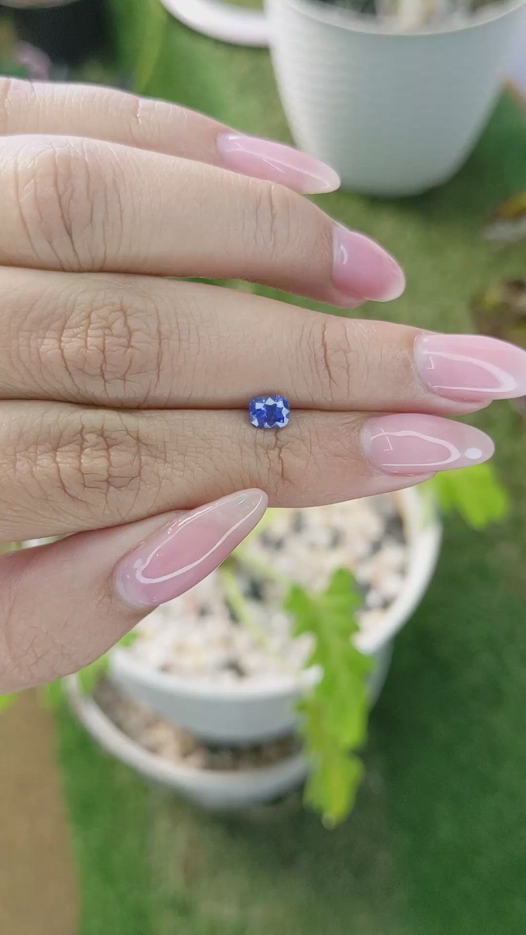 0.74 Ct. Blue Sapphire from Ceylon (Sri Lanka) Size Video