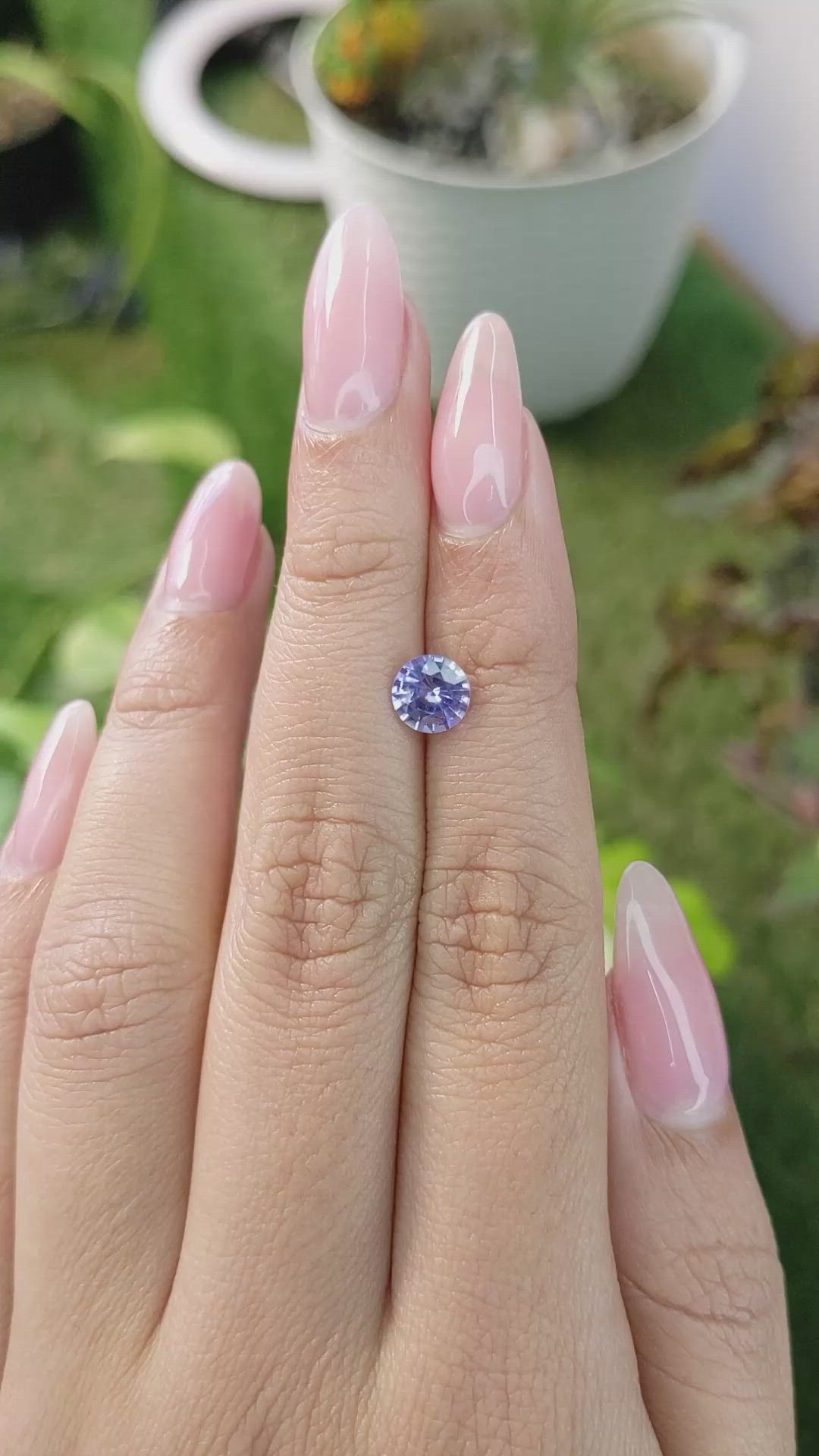 1.16 Ct. Violet Sapphire from Ceylon (Sri Lanka) Size Video