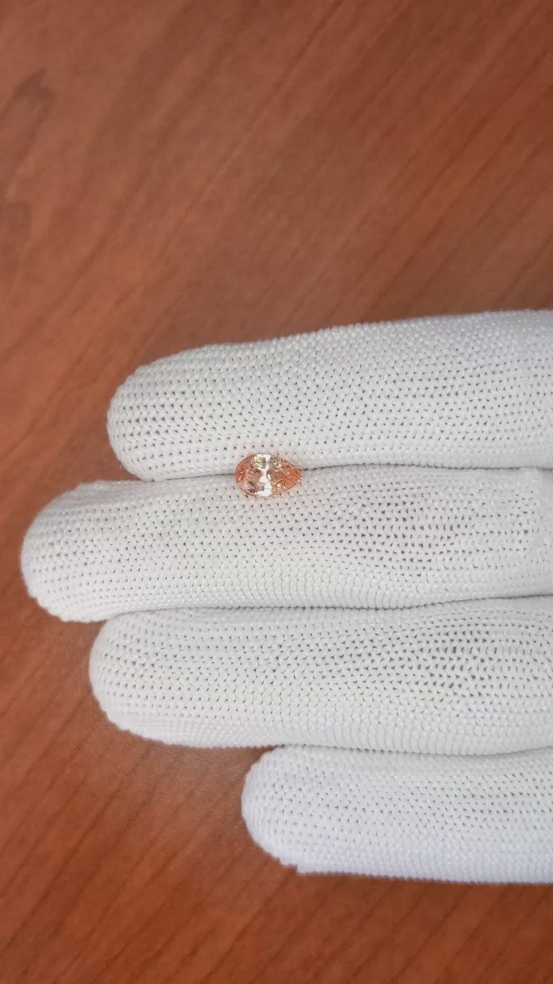 1.20 Ct. Padparadscha Sapphire from Ceylon (Sri Lanka) Size Video