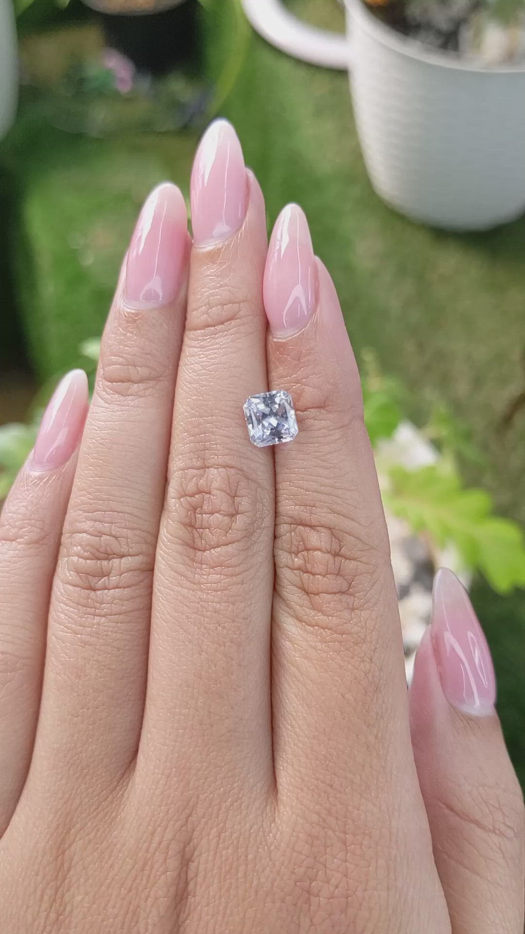 2.20 Ct. Greyish Blue Sapphire from Ceylon (Sri Lanka) Size Video