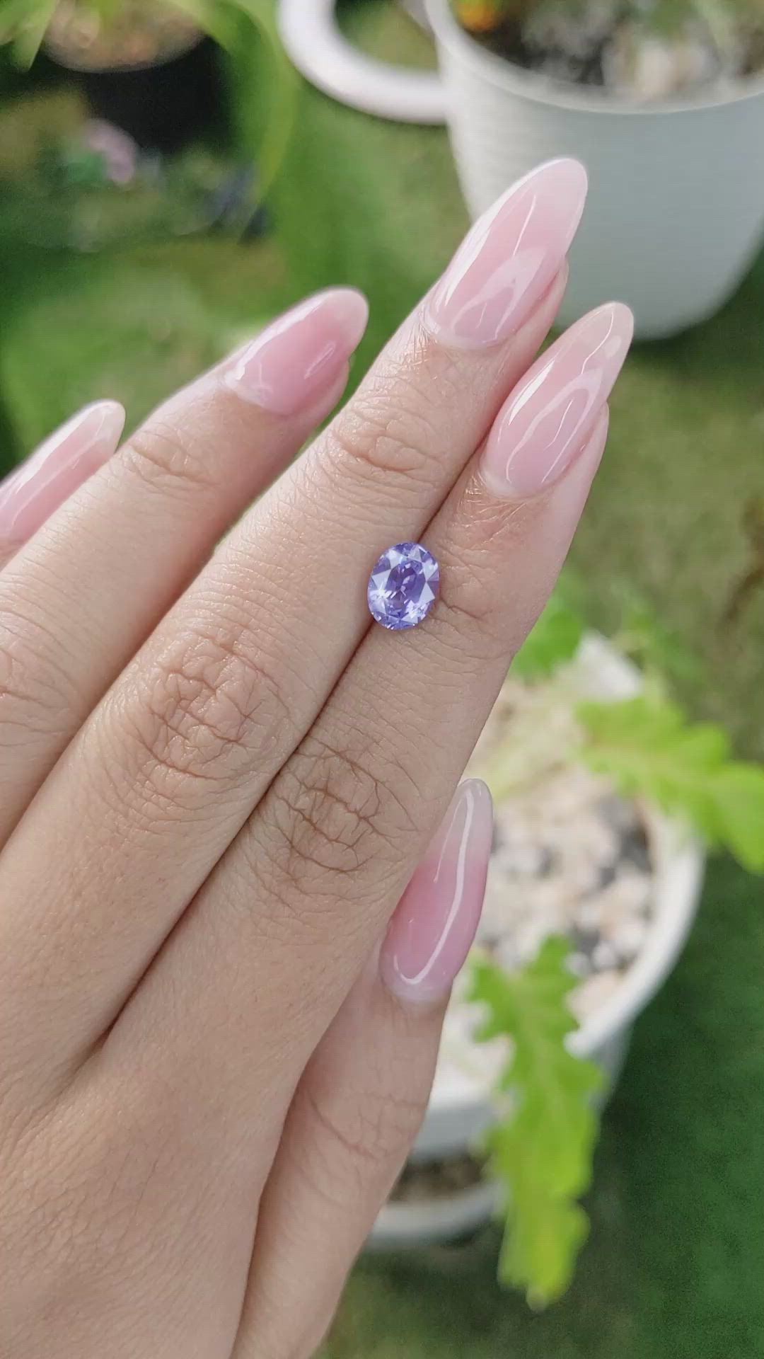 1.60 Ct. Purple Sapphire from Ceylon (Sri Lanka) Size Video