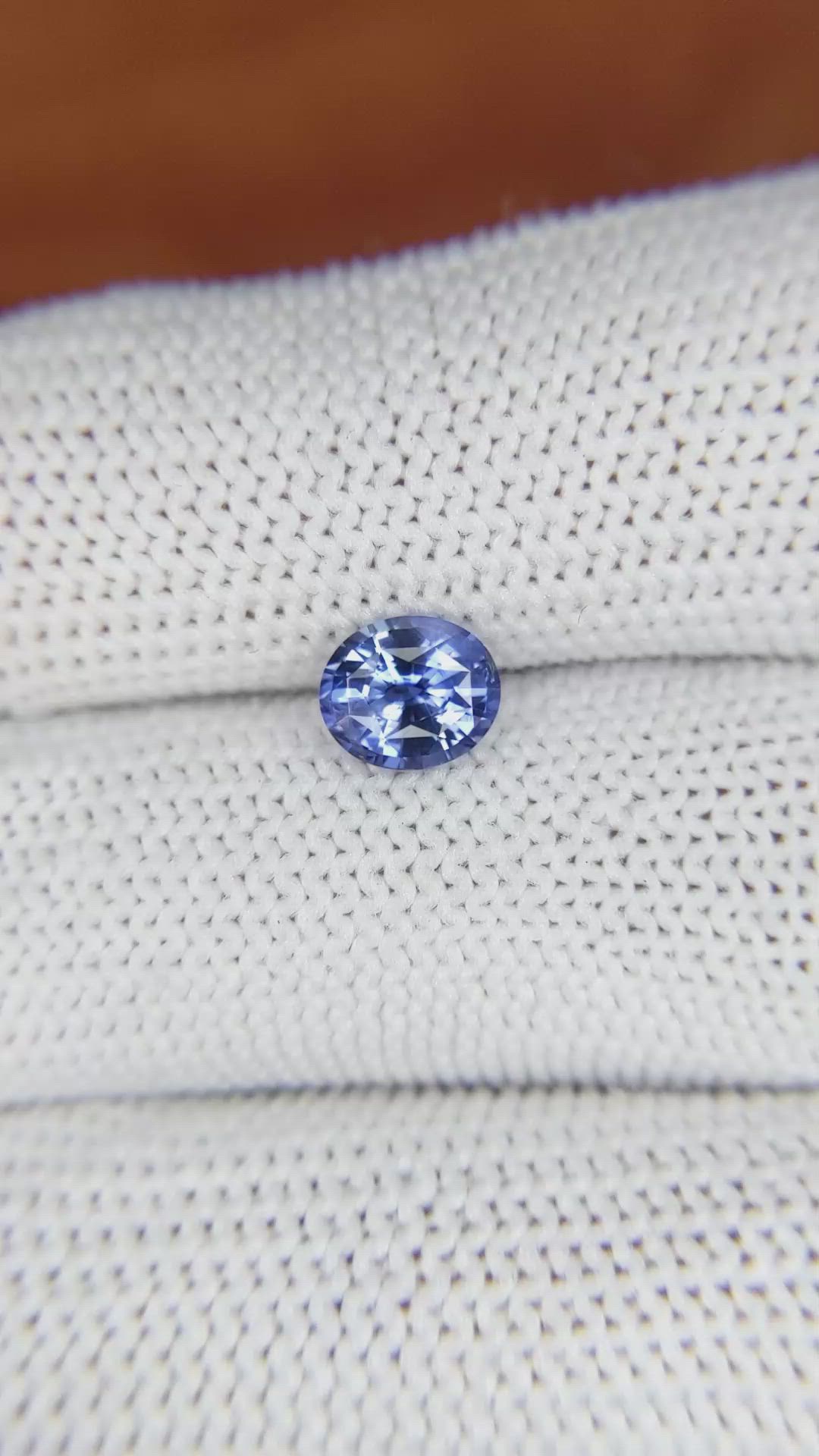 1.02 Ct. Blue Sapphire from Ceylon (Sri Lanka) Size Video