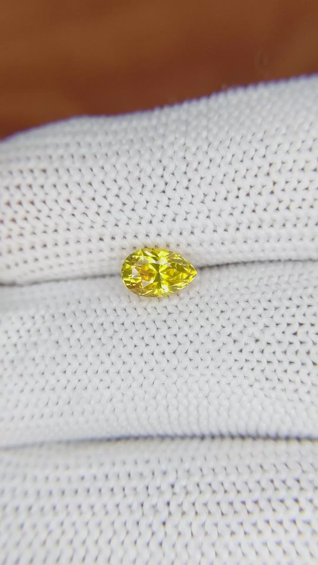 1.12 Ct. Orangish Yellow Sapphire from Ceylon (Sri Lanka) Size Video