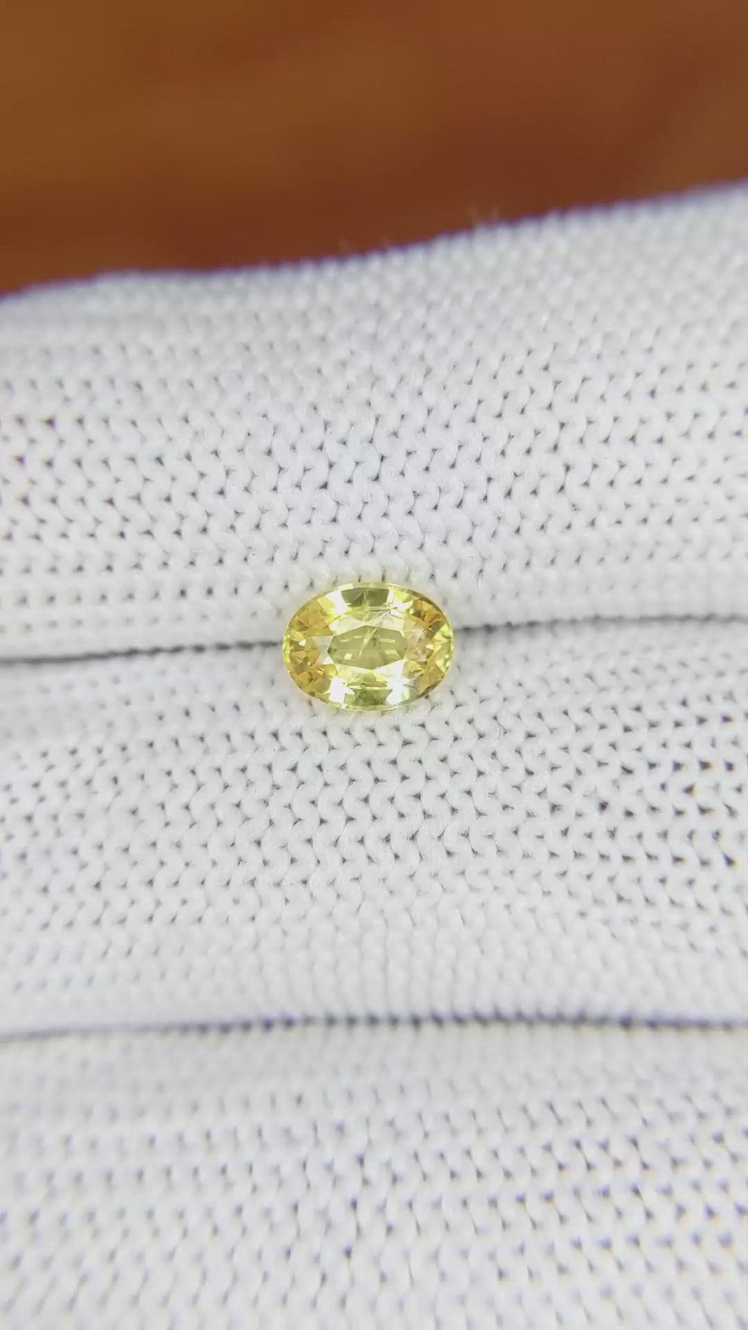 1.11 Ct. Yellow Sapphire from Ceylon (Sri Lanka) Size Video