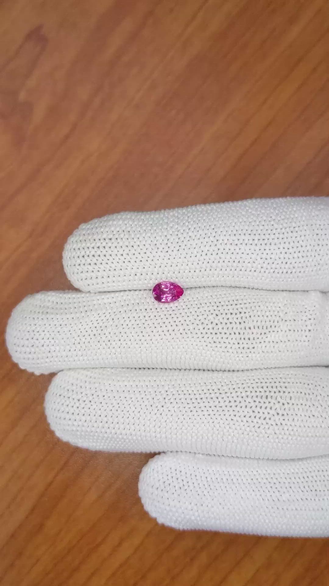 0.57 Ct. Reddish Pink Sapphire from Ceylon (Sri Lanka) Size Video