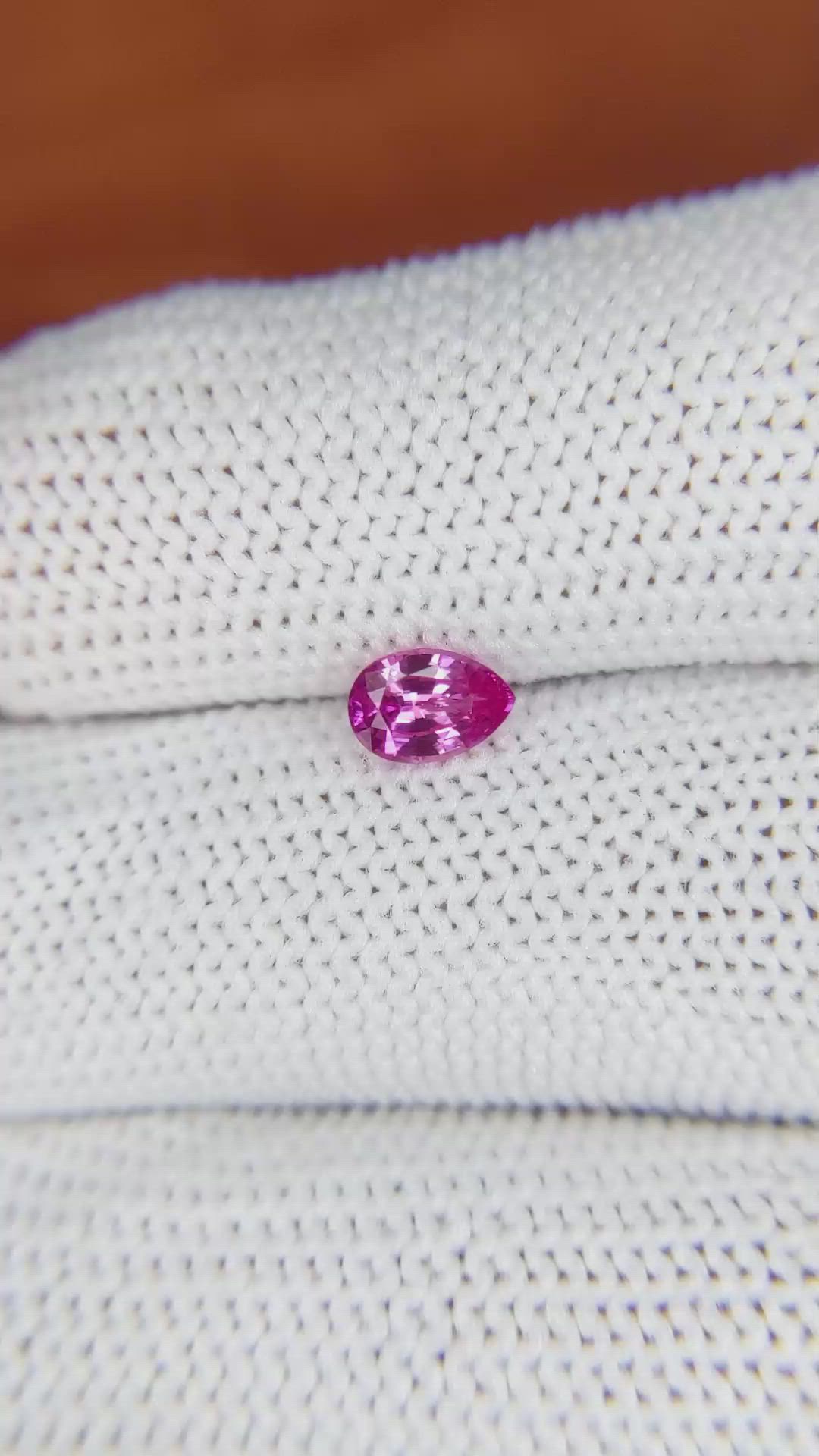 0.57 Ct. Reddish Pink Sapphire from Ceylon (Sri Lanka) Size Video