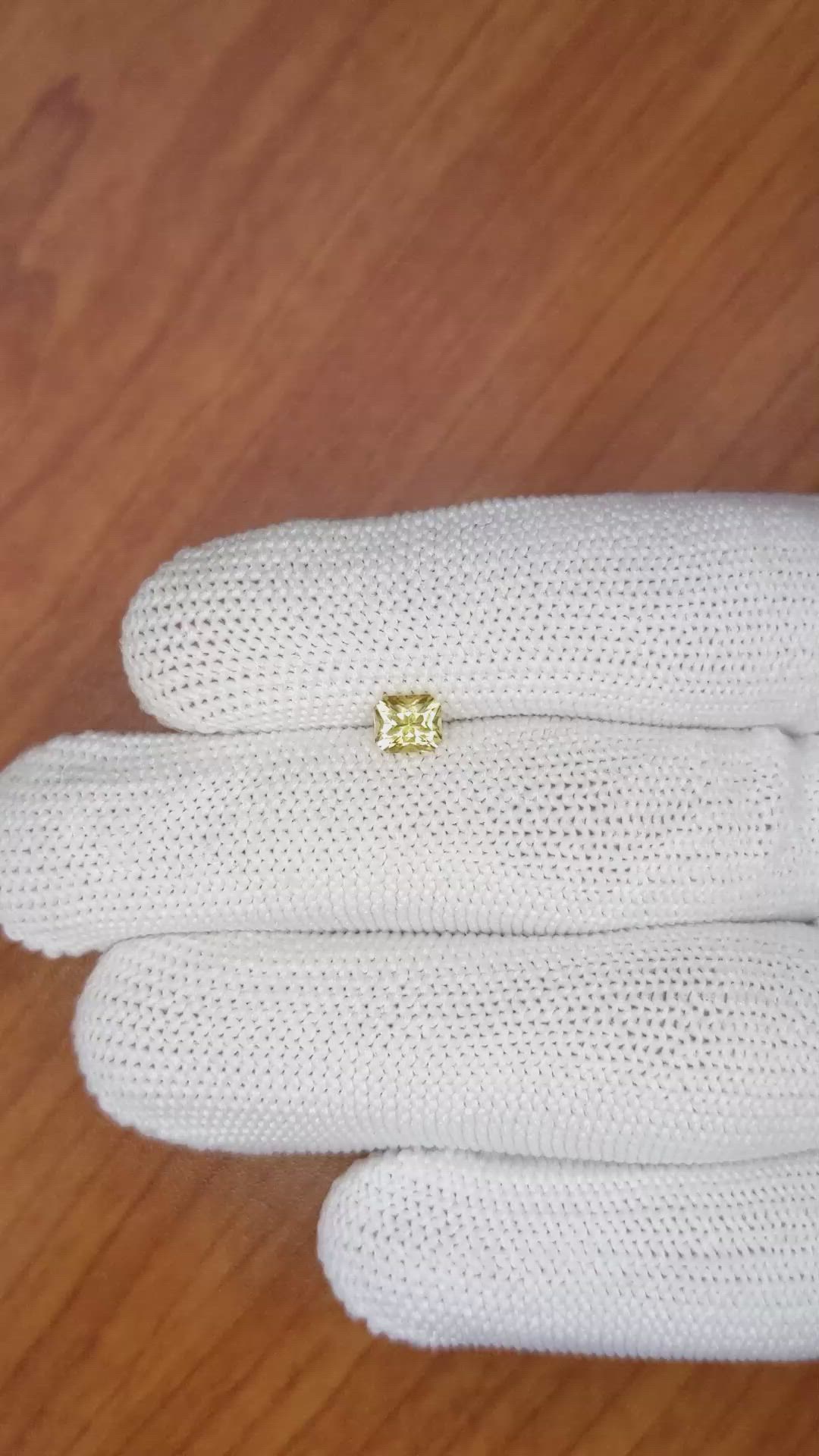 0.68 Ct. Yellow Sapphire from Ceylon (Sri Lanka) Size Video