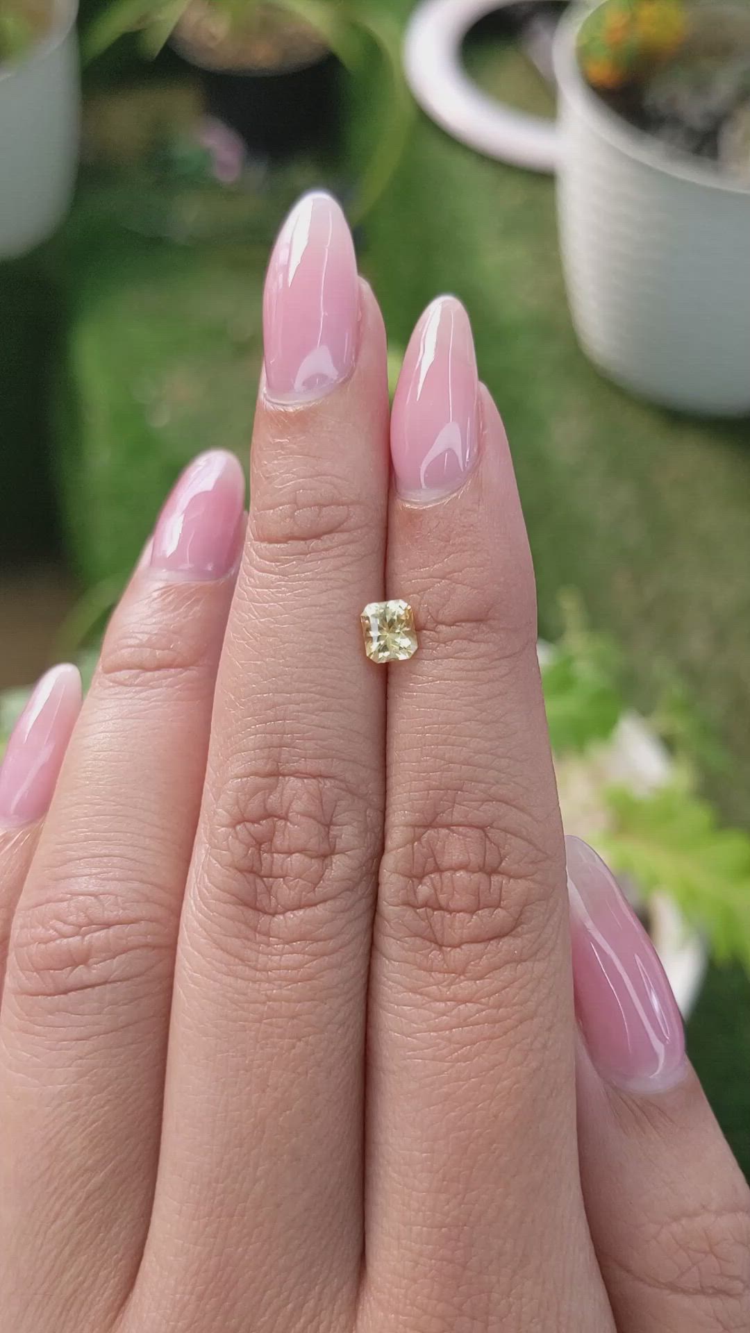 0.68 Ct. Yellow Sapphire from Ceylon (Sri Lanka) Size Video