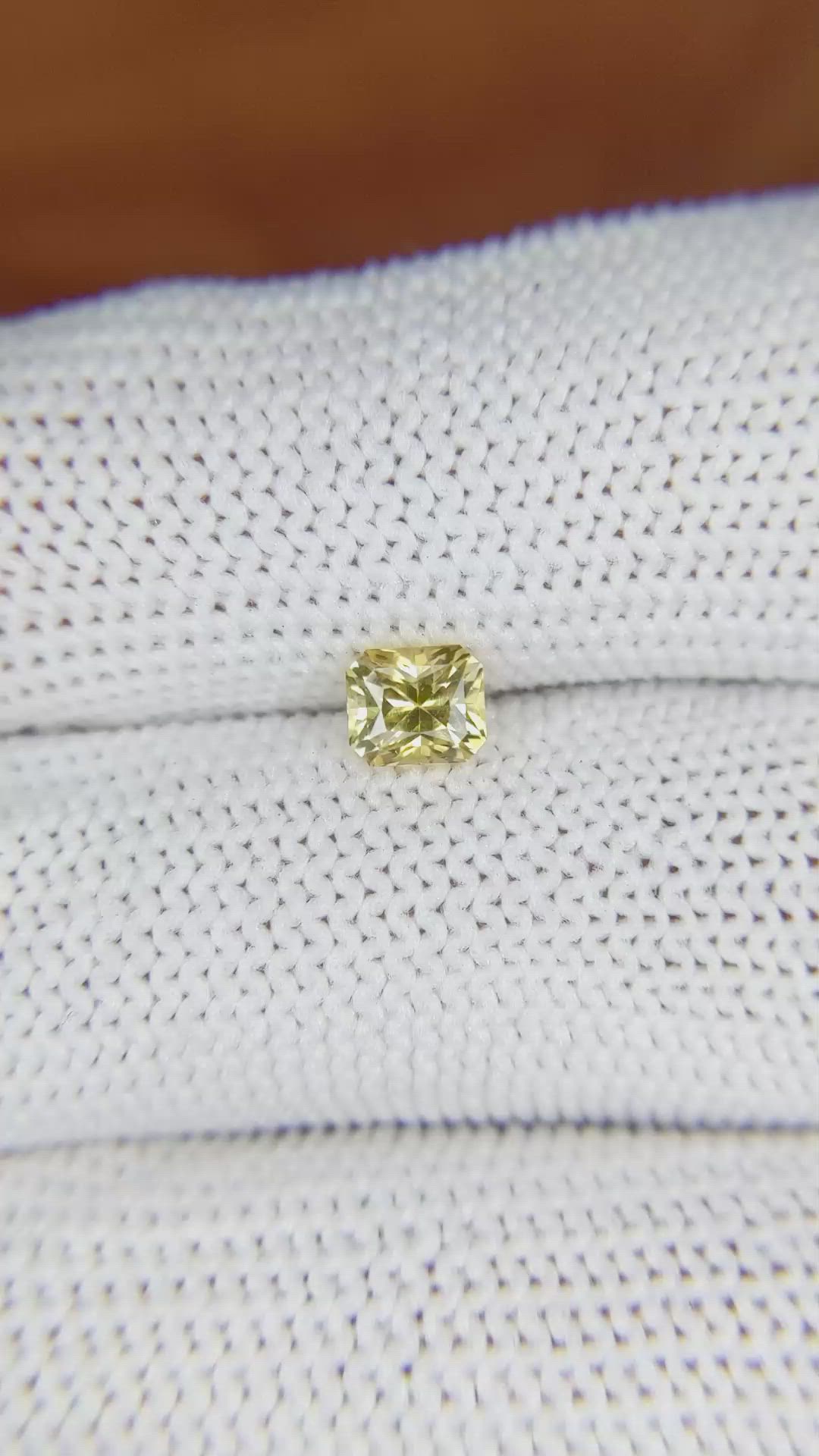 0.68 Ct. Yellow Sapphire from Ceylon (Sri Lanka) Size Video
