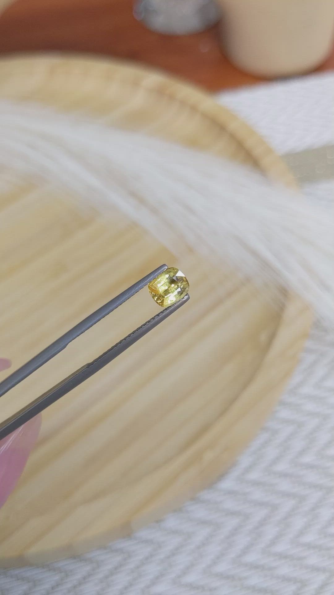 1.05 Ct. Orangish Yellow Sapphire from Ceylon (Sri Lanka) Size Video