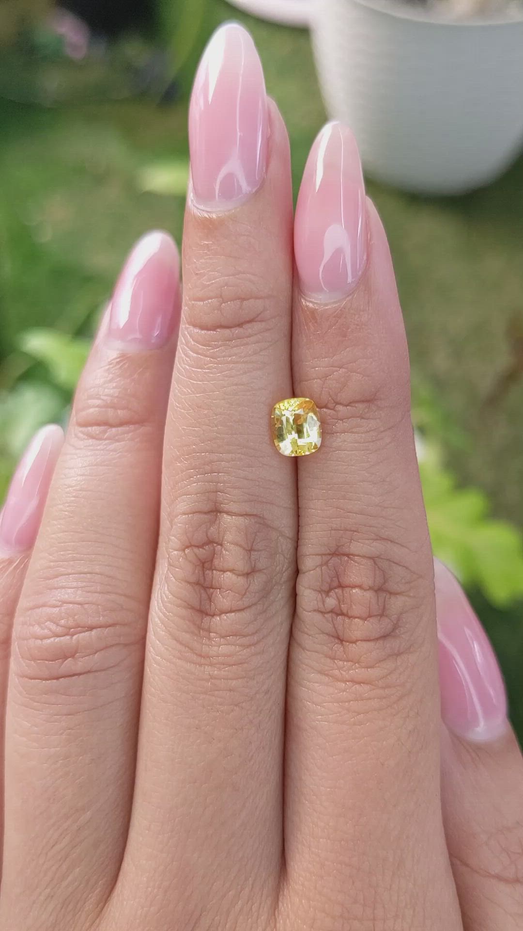 1.05 Ct. Orangish Yellow Sapphire from Ceylon (Sri Lanka) Size Video