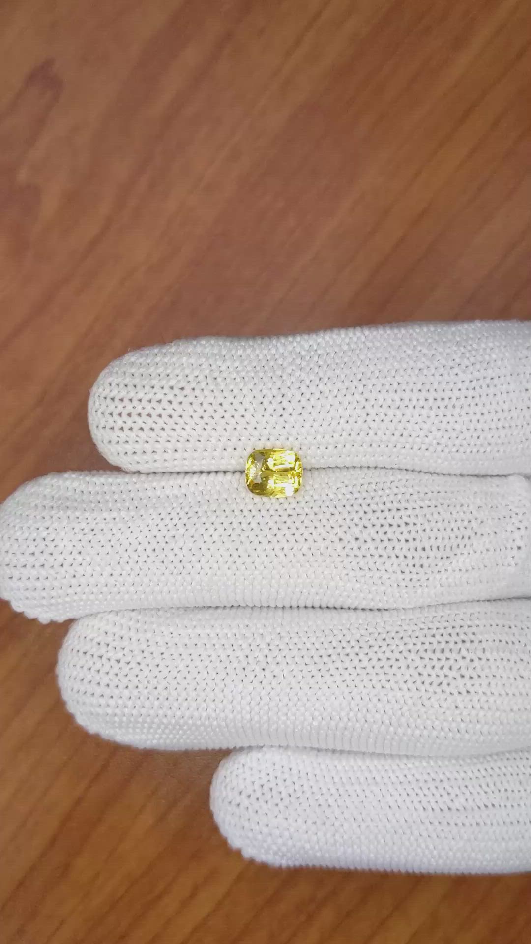 1.16 Ct. Yellow Sapphire from Ceylon (Sri Lanka) Size Video