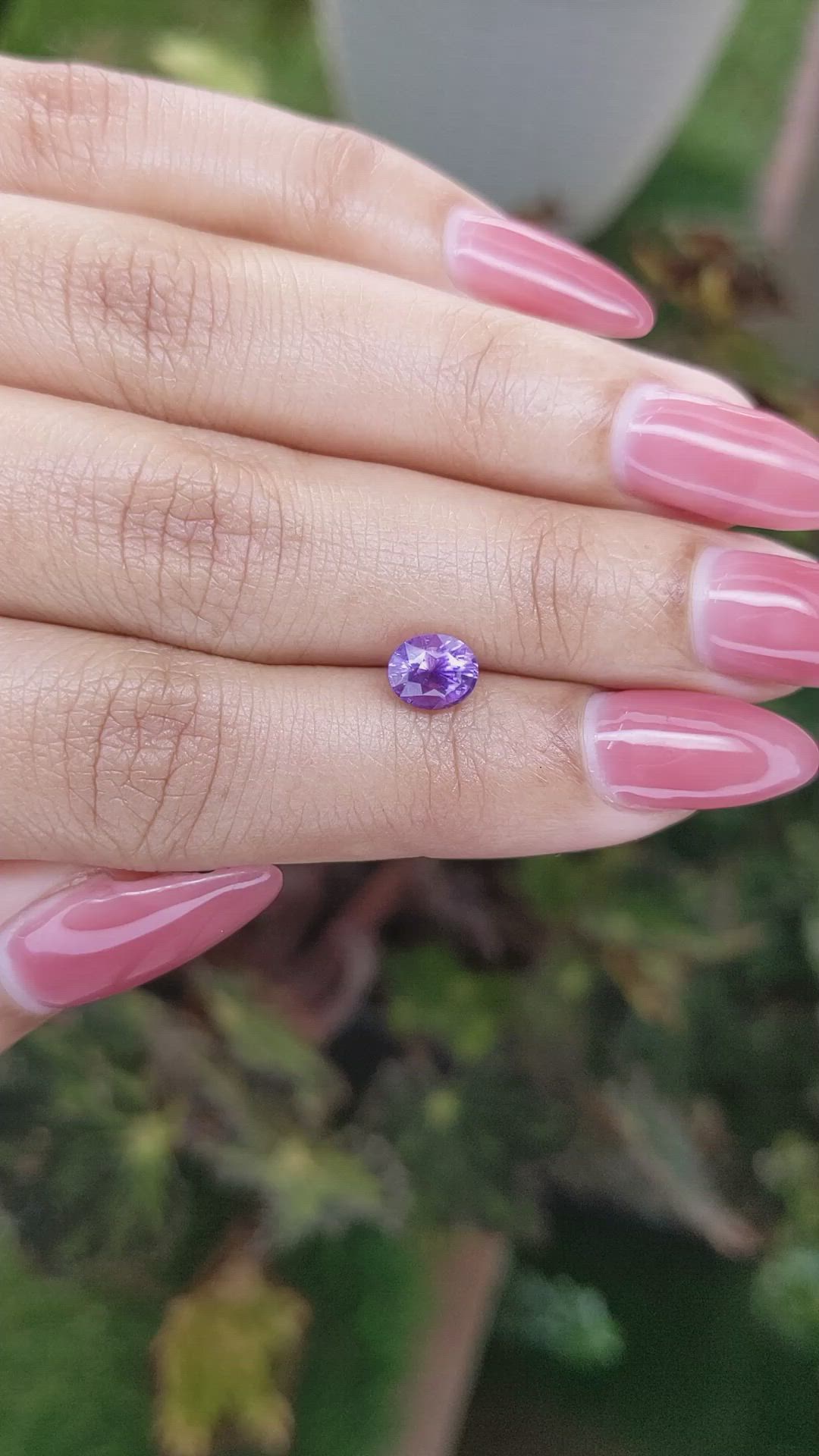 1.26 Ct. Pinkish Purple Sapphire from Ceylon (Sri Lanka) Size Video