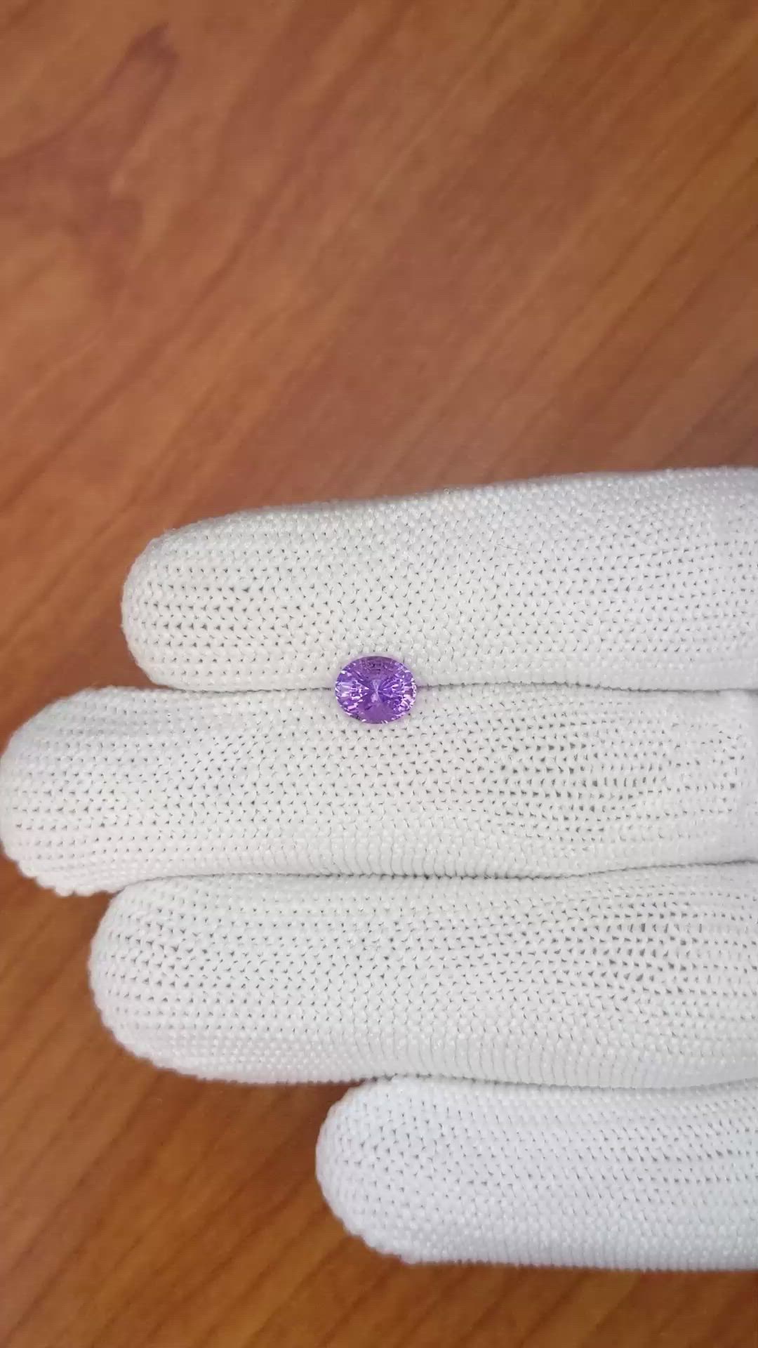 1.26 Ct. Pinkish Purple Sapphire from Ceylon (Sri Lanka) Size Video