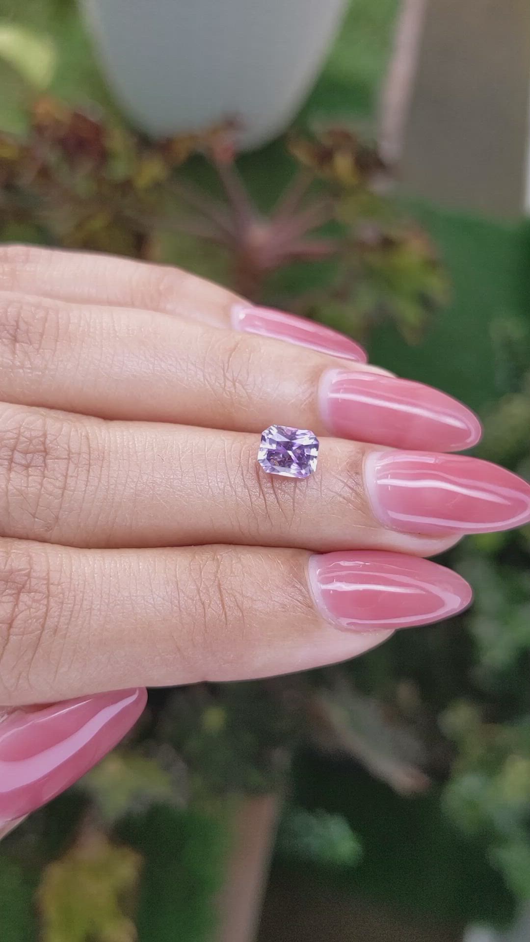 1.21 Ct. Pinkish Purple Sapphire from Ceylon (Sri Lanka) Size Video