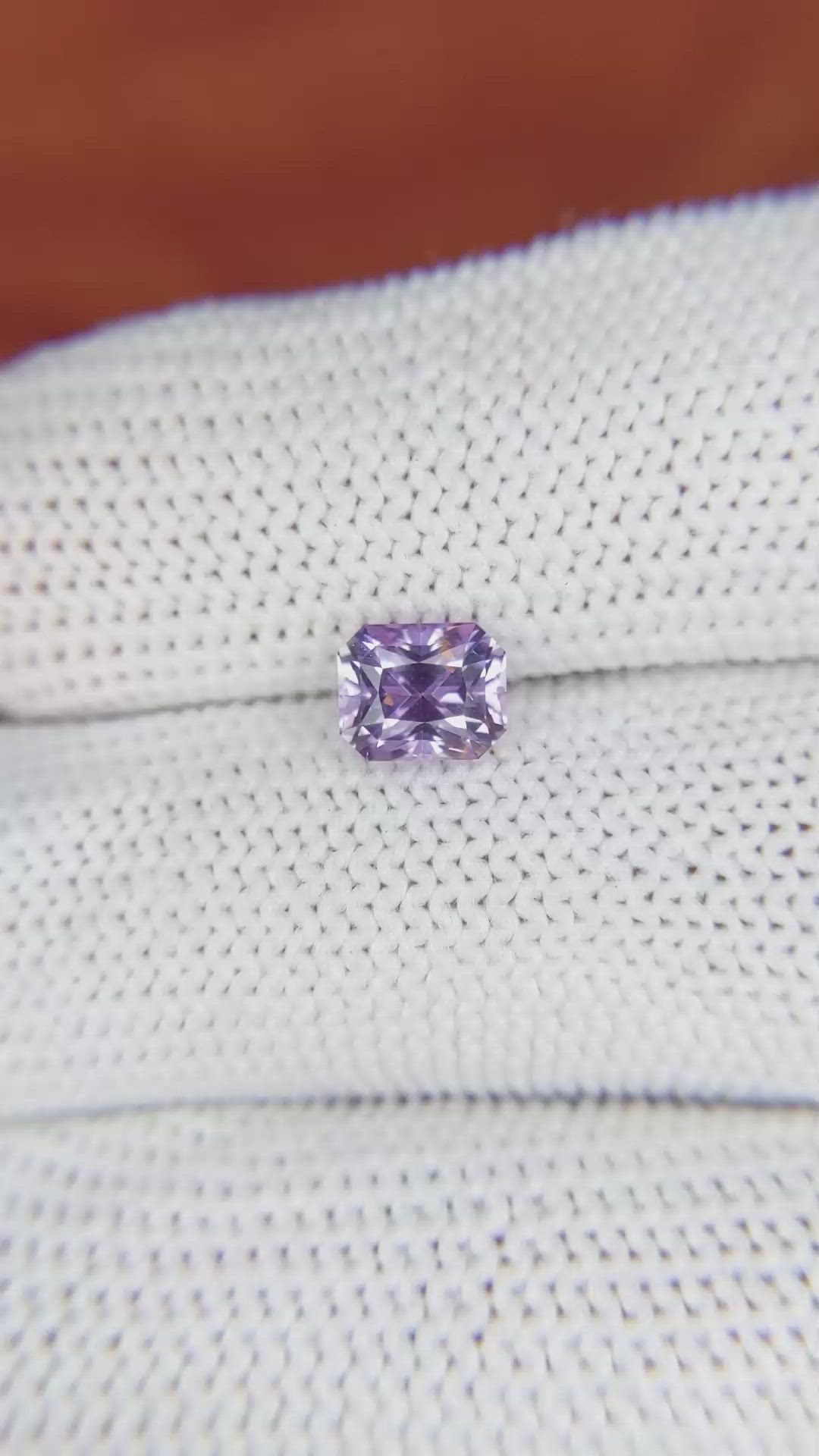 1.21 Ct. Pinkish Purple Sapphire from Ceylon (Sri Lanka) Size Video