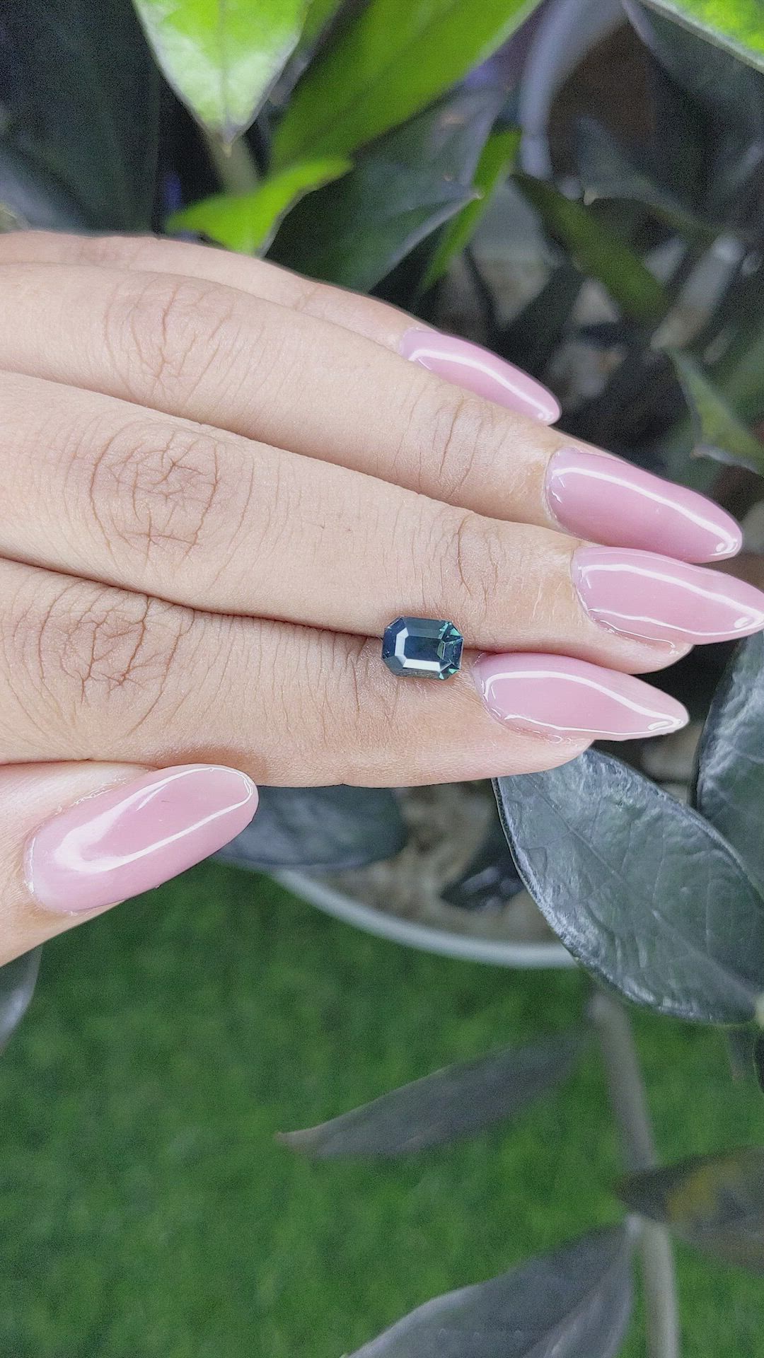 1.51 Ct. Bluish Green Sapphire from Madagascar Size Video