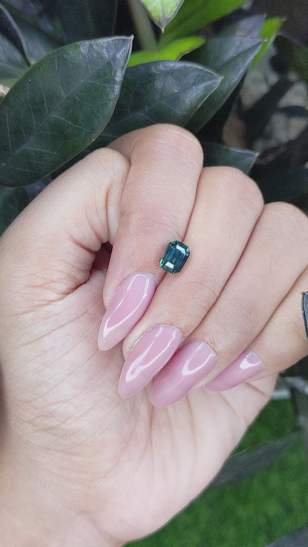 1.51 Ct. Bluish Green Sapphire from Madagascar Size Video