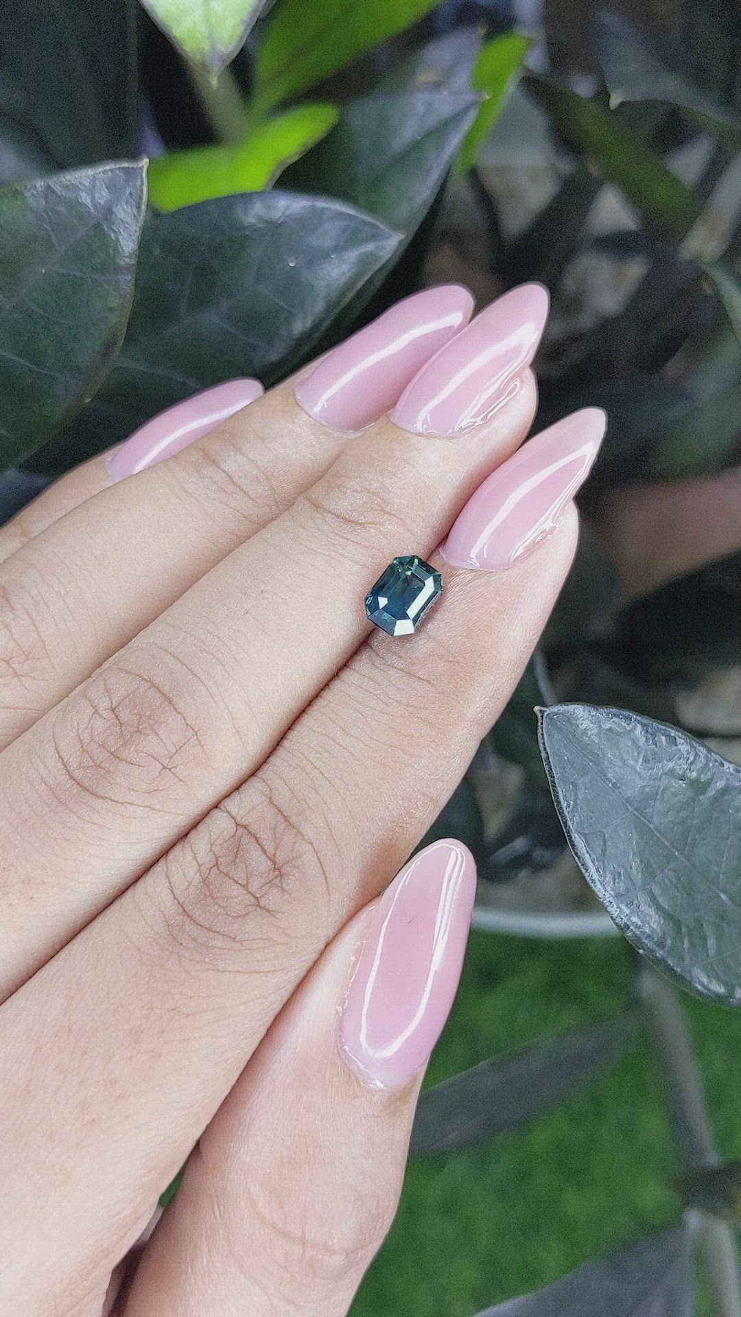 1.51 Ct. Bluish Green Sapphire from Madagascar Size Video
