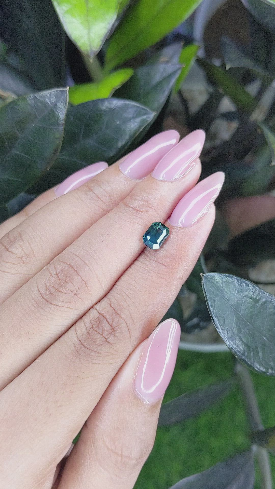 1.51 Ct. Bluish Green Sapphire from Madagascar Size Video