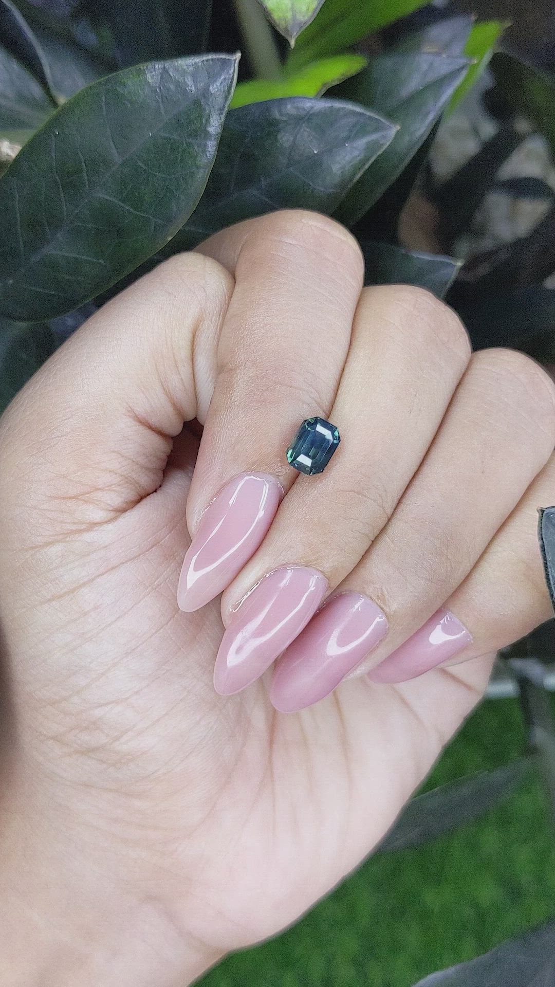 1.51 Ct. Bluish Green Sapphire from Madagascar Size Video