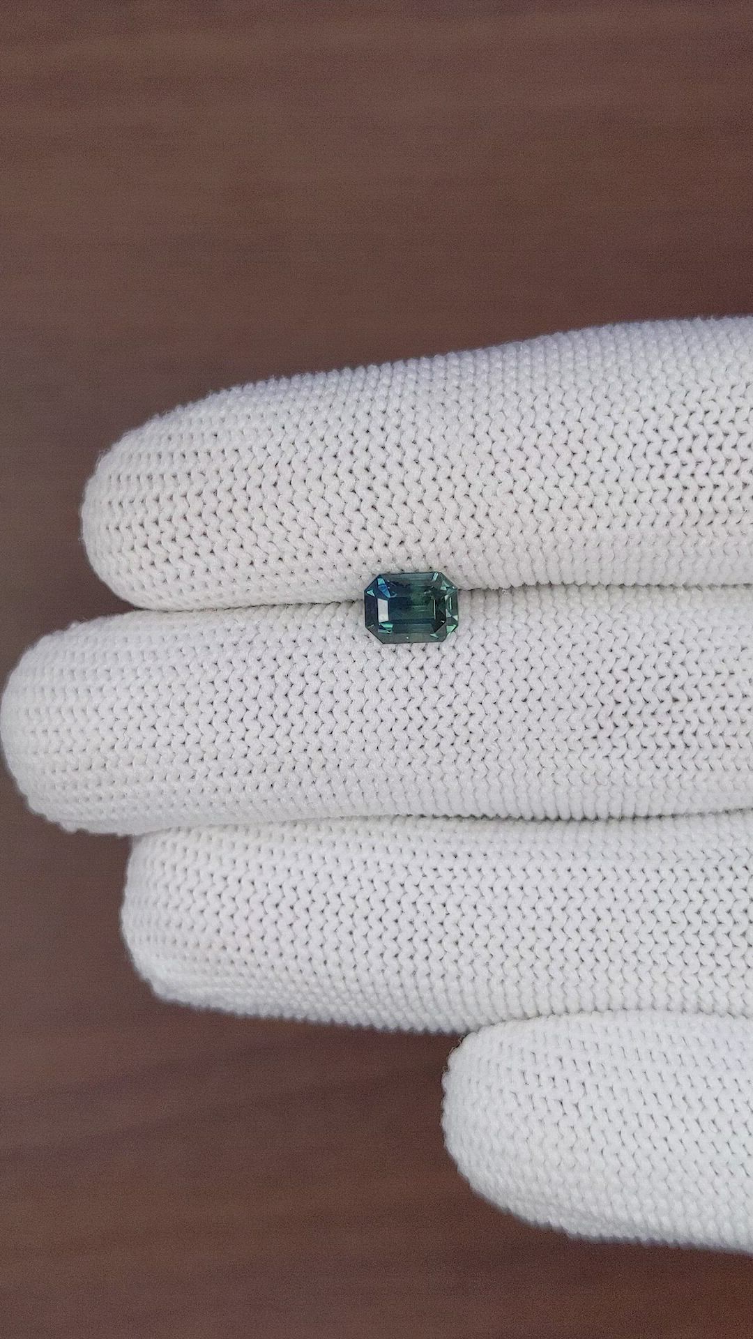 1.51 Ct. Bluish Green Sapphire from Madagascar Size Video