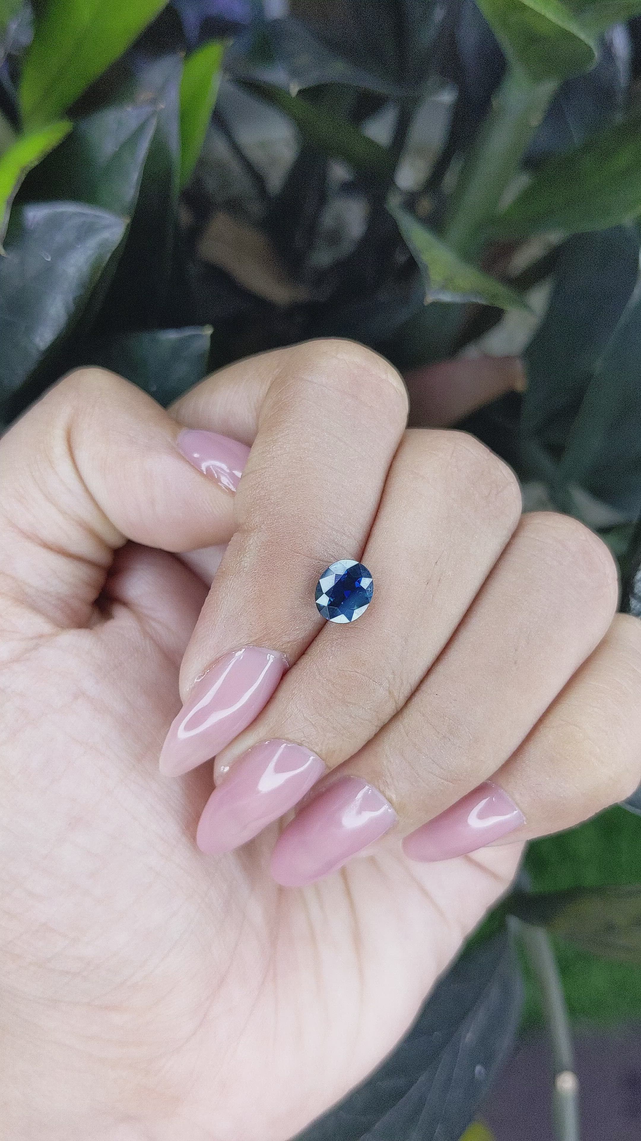 1.55 Ct. Greenish Blue Sapphire from Madagascar Size Video