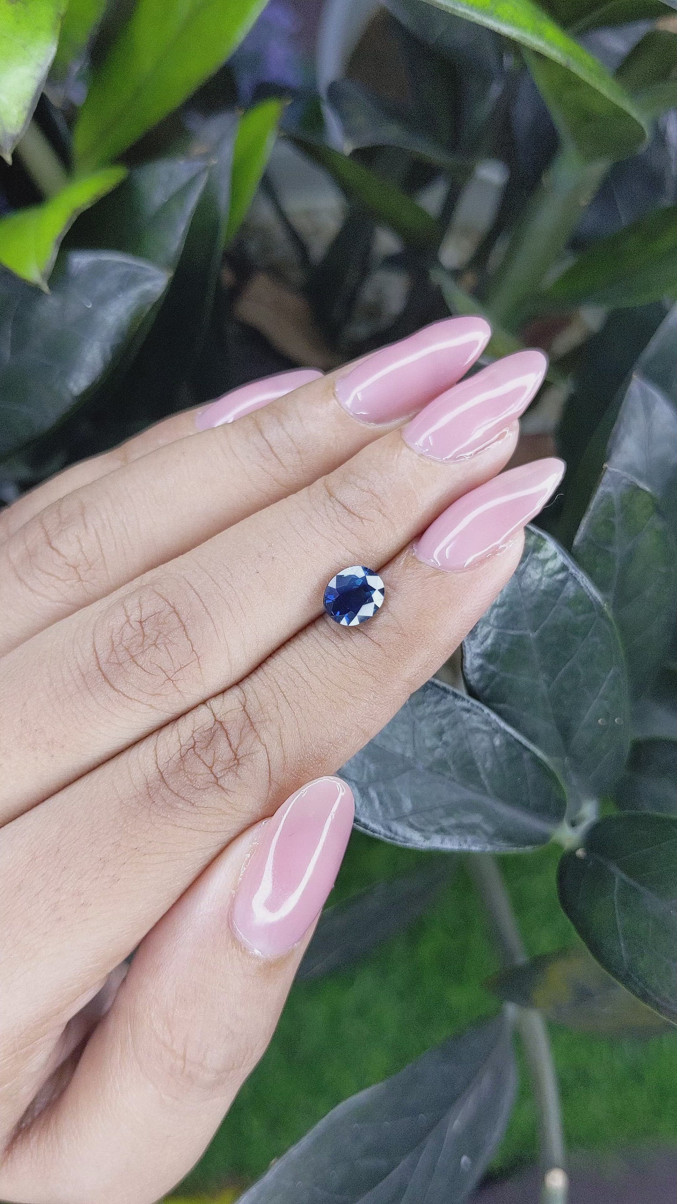 1.55 Ct. Greenish Blue Sapphire from Madagascar Size Video