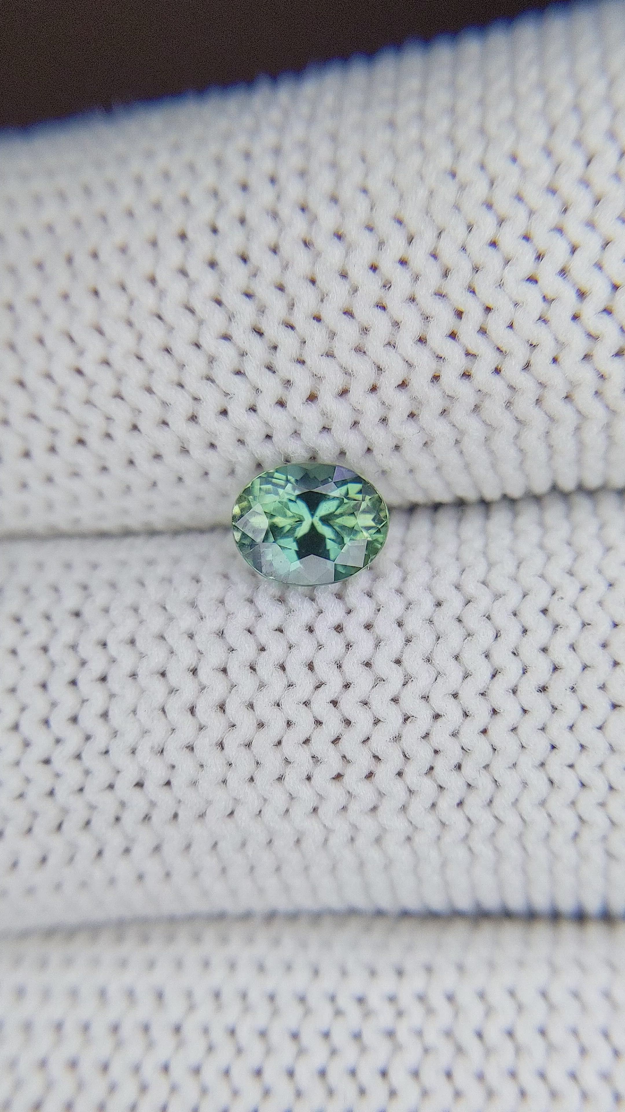 0.85 Ct. Bluish Green Sapphire from Madagascar Size Video
