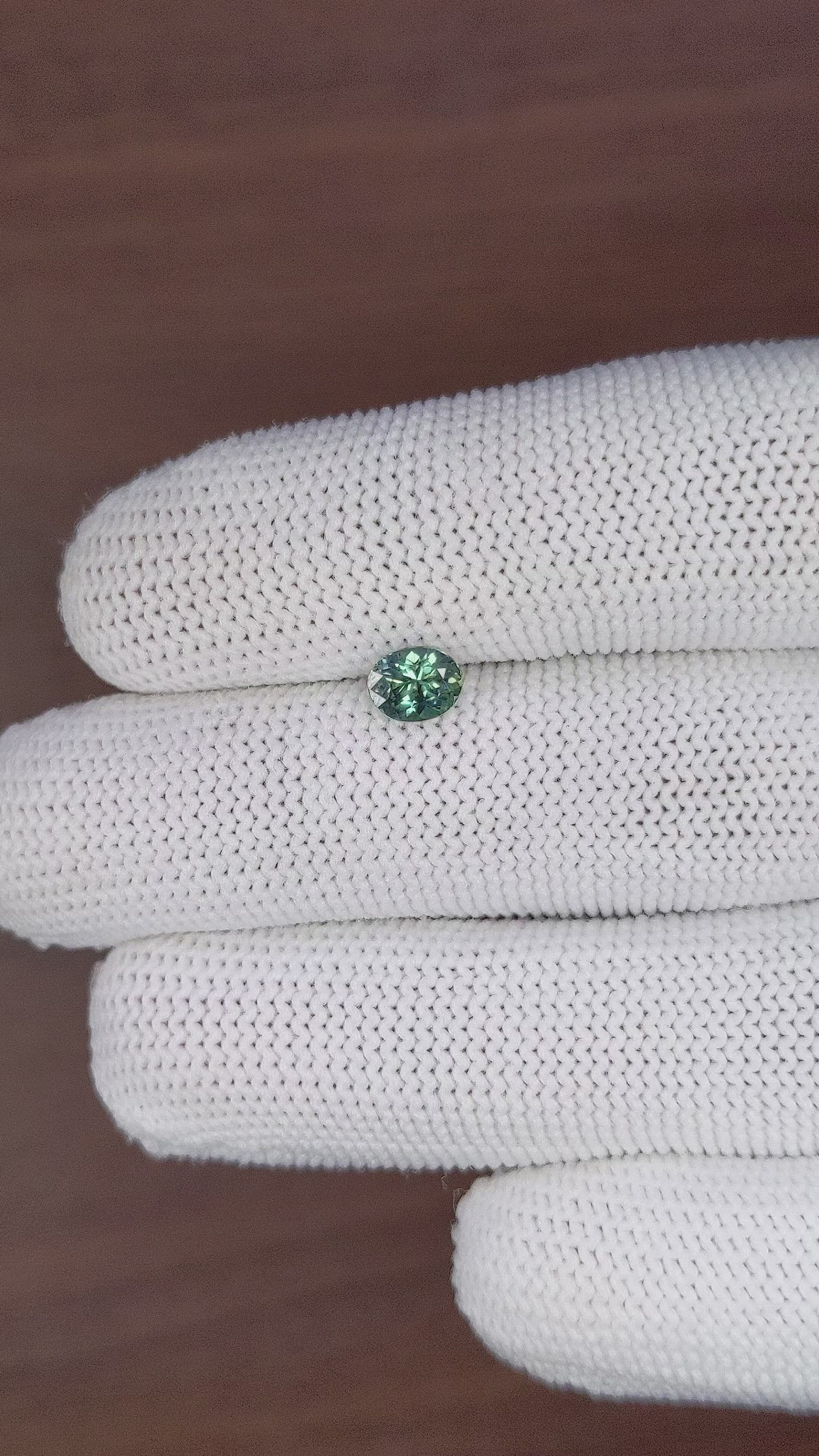 0.85 Ct. Bluish Green Sapphire from Madagascar Size Video
