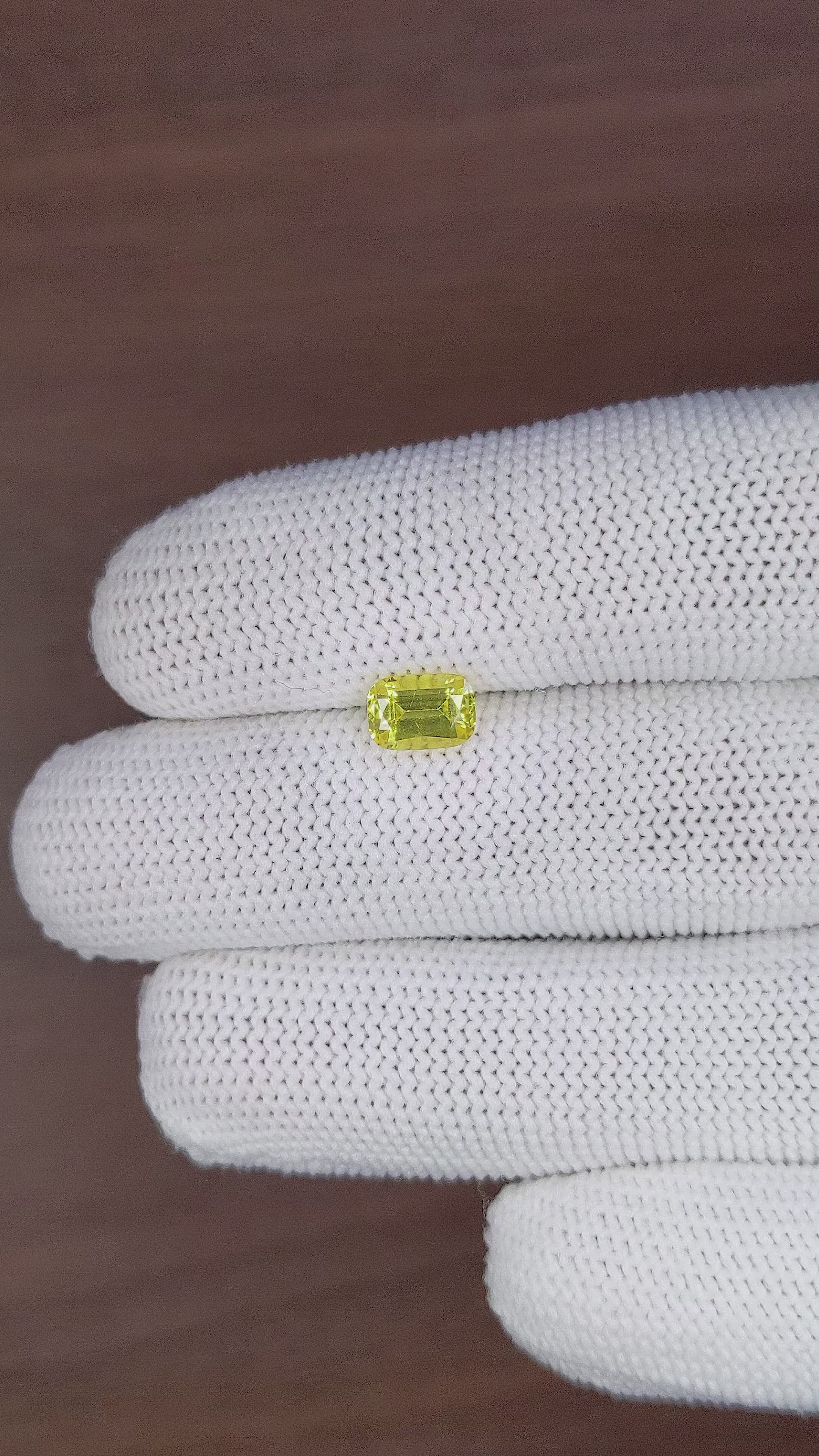 1.19 Ct. Greenish Yellow Sapphire from Ceylon (Sri Lanka) Size Video