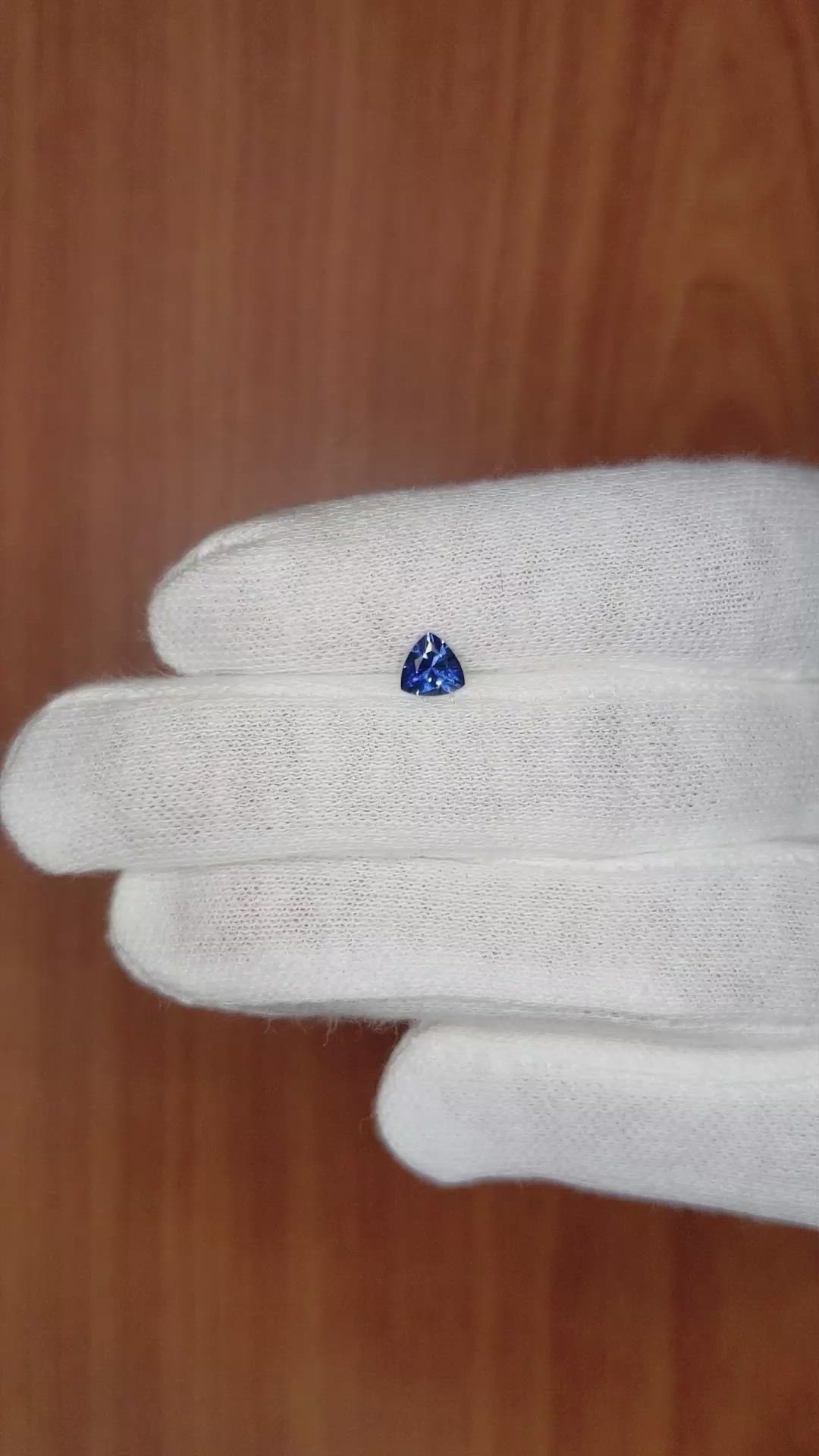 0.49 Ct. Blue Sapphire from Ceylon (Sri Lanka) Size Video