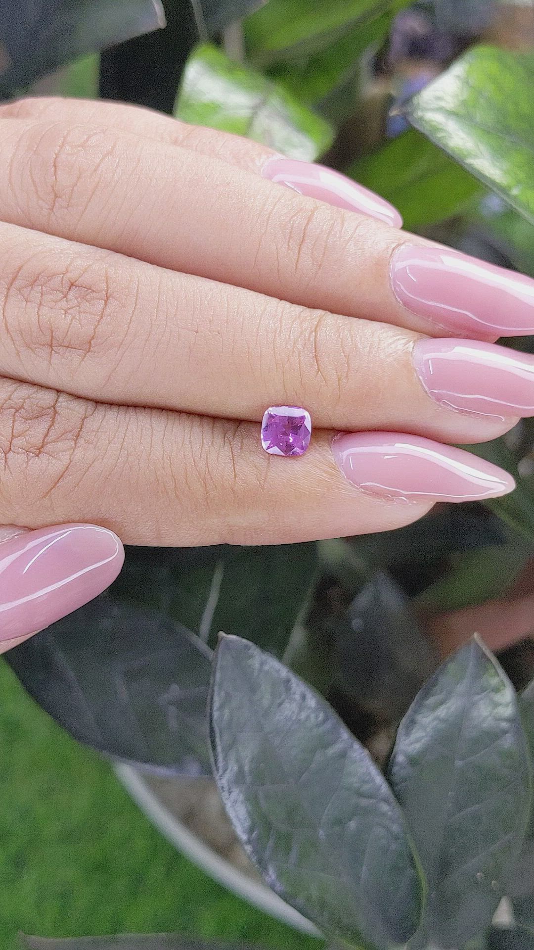 0.63 Ct. Purplish Pink Sapphire from Ceylon (Sri Lanka) Size Video
