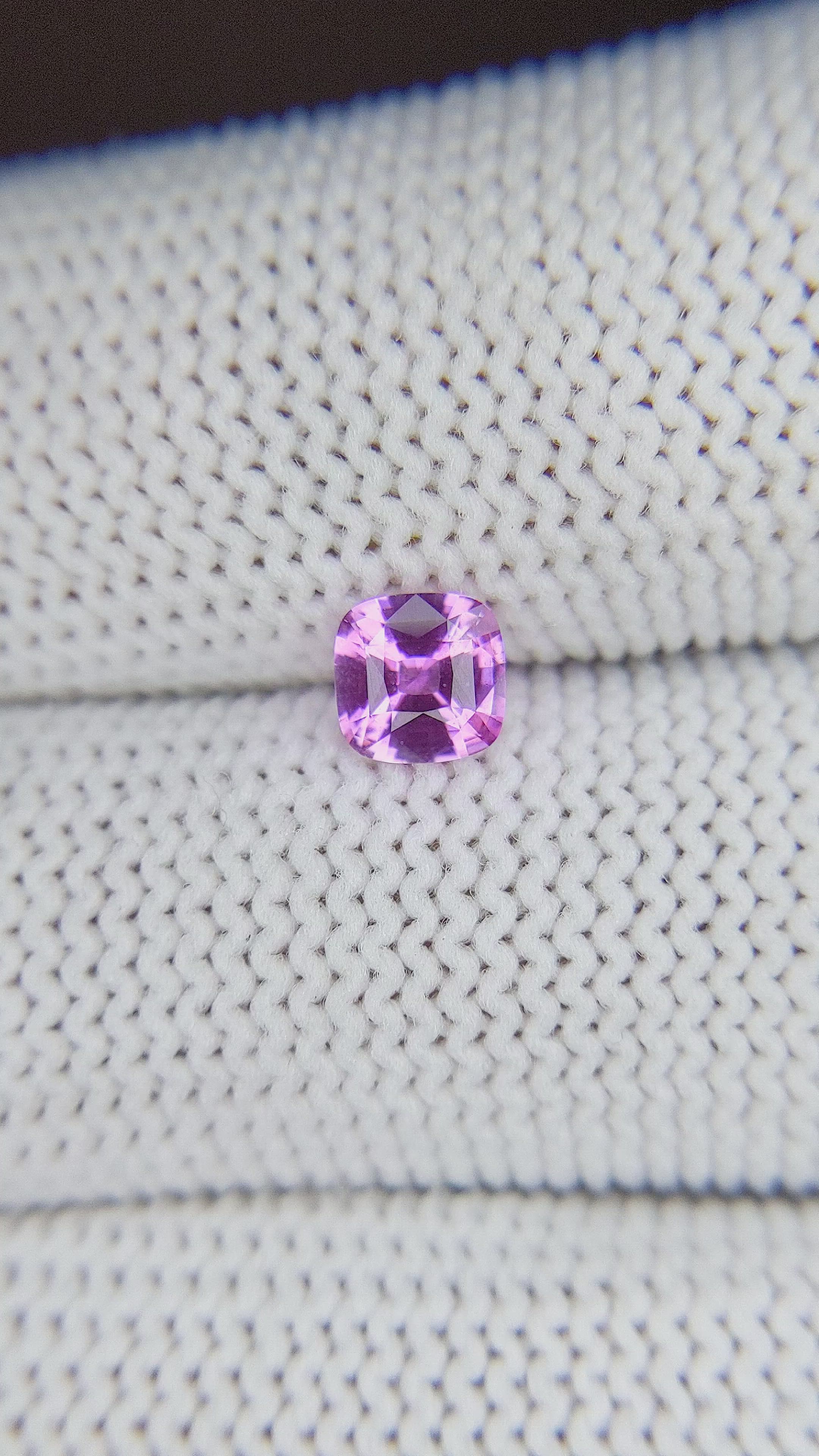 0.63 Ct. Purplish Pink Sapphire from Ceylon (Sri Lanka) Size Video