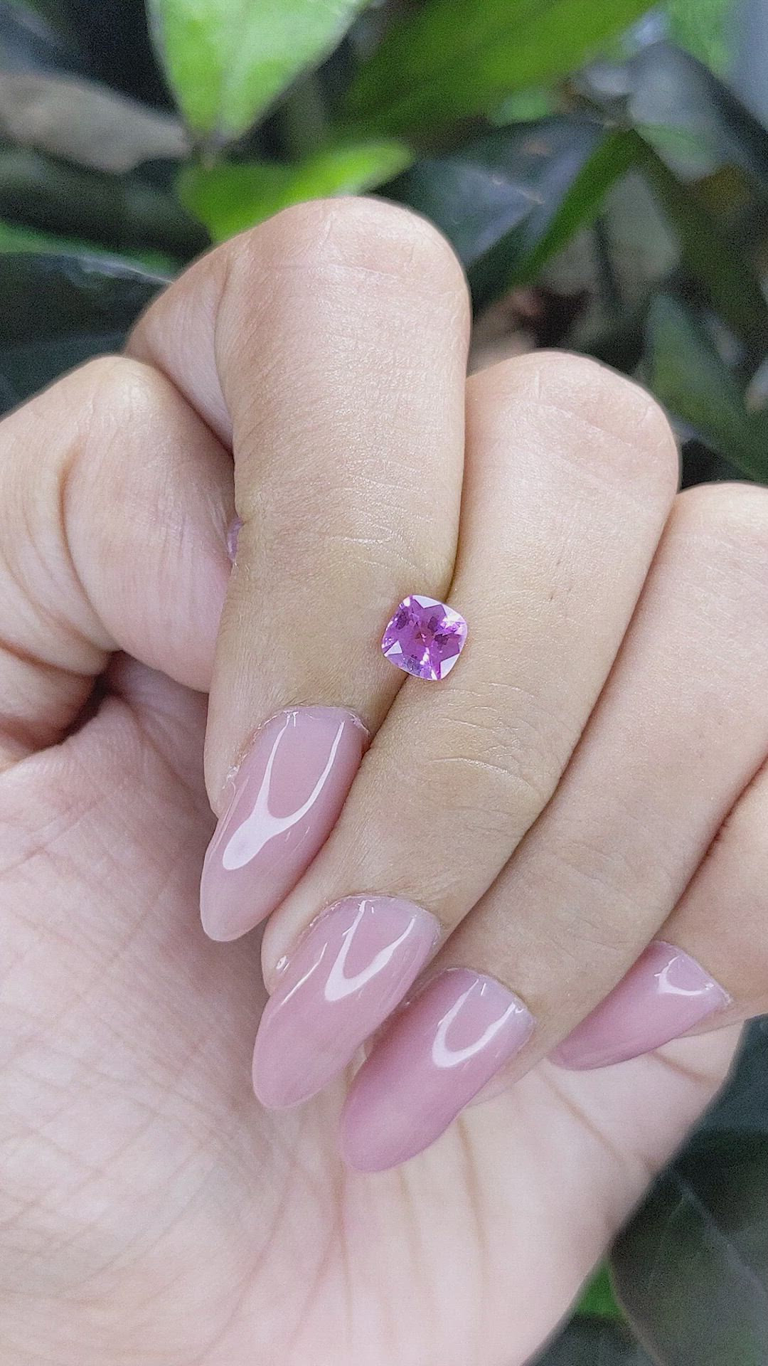 0.63 Ct. Purplish Pink Sapphire from Ceylon (Sri Lanka) Size Video