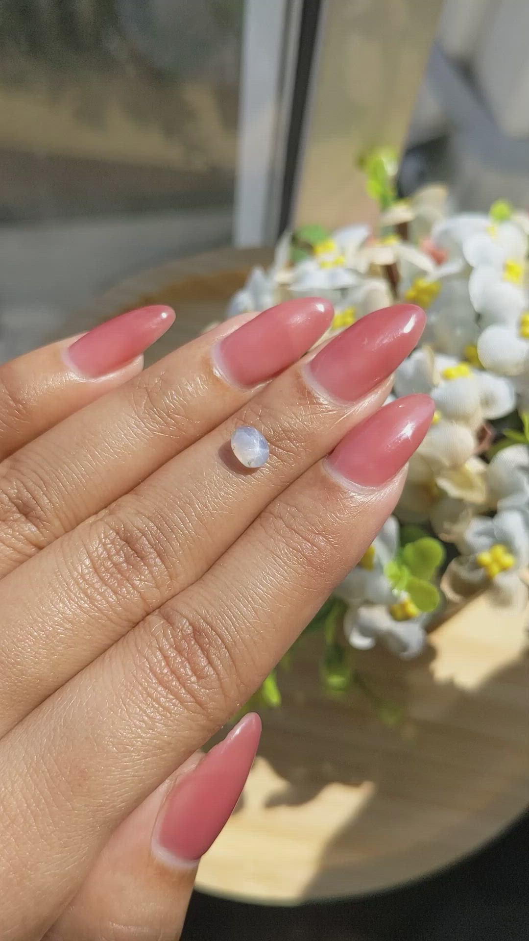 1.04 Ct. Greyish Blue Star Sapphire from Ceylon (Sri Lanka) Size Video