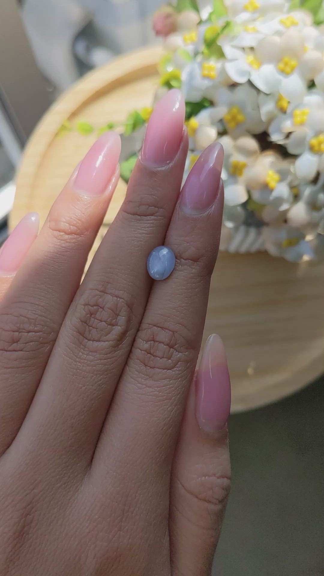 2.83 Ct. Greyish Blue Star Sapphire from Ceylon (Sri Lanka) Size Video