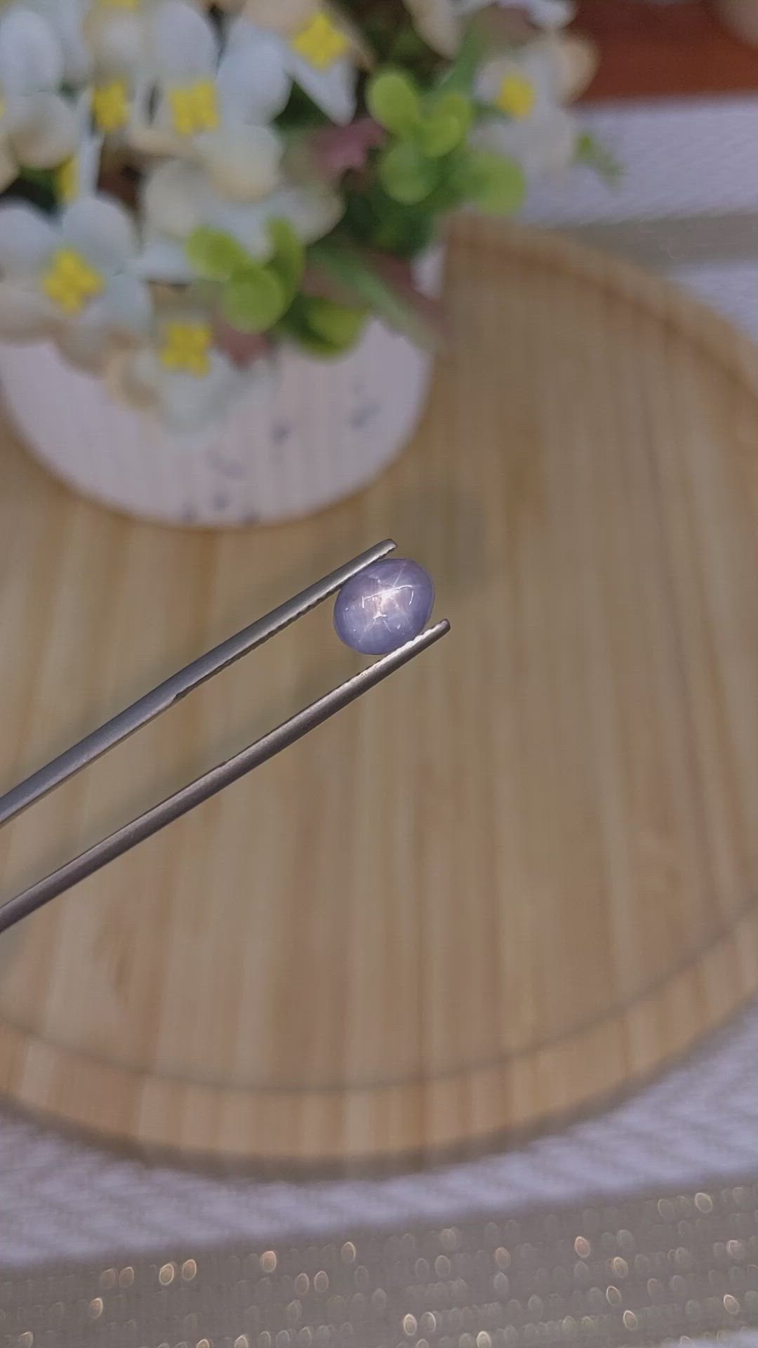 2.83 Ct. Greyish Blue Star Sapphire from Ceylon (Sri Lanka) Size Video