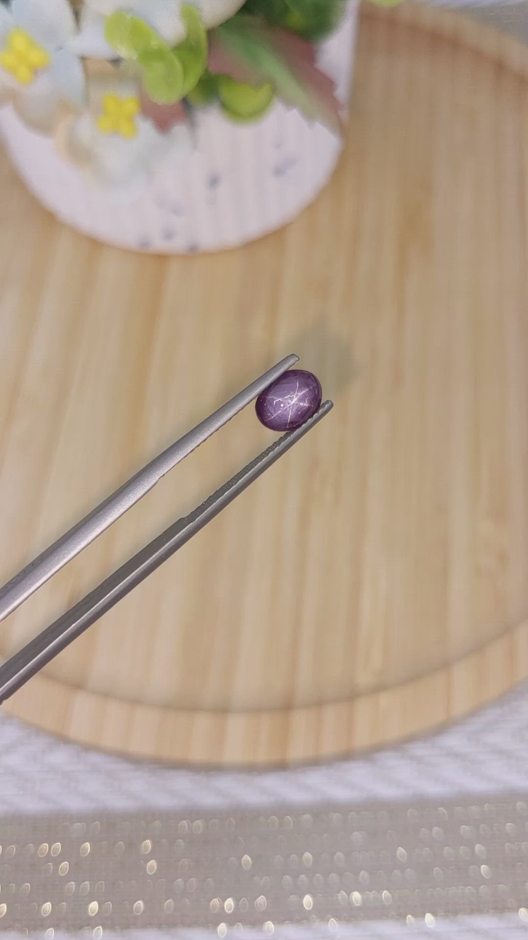 2.29 Ct. Purple Star Sapphire from Ceylon (Sri Lanka) Size Video