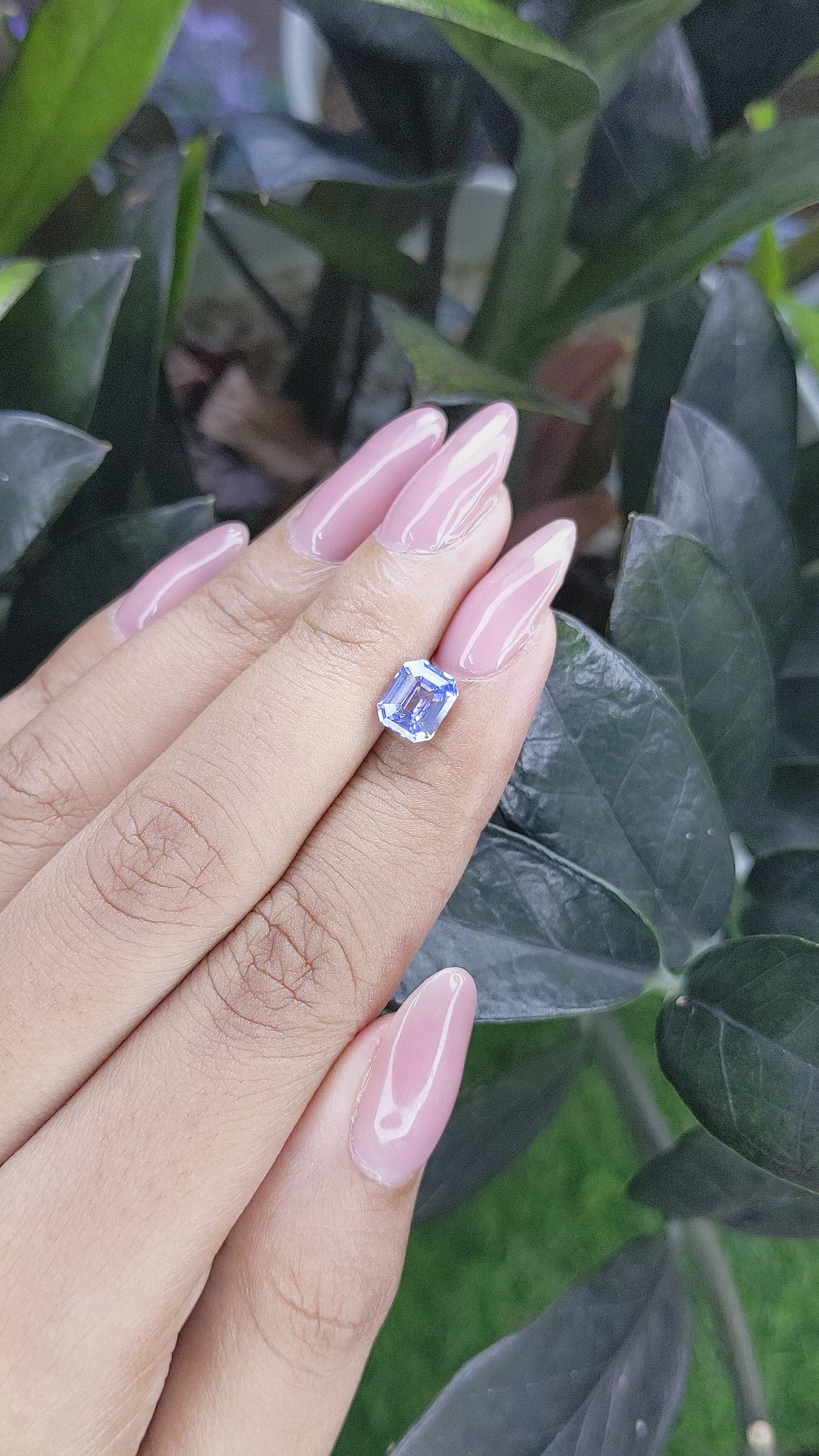 1.58 Ct. Blue Sapphire from Ceylon (Sri Lanka) Size Video