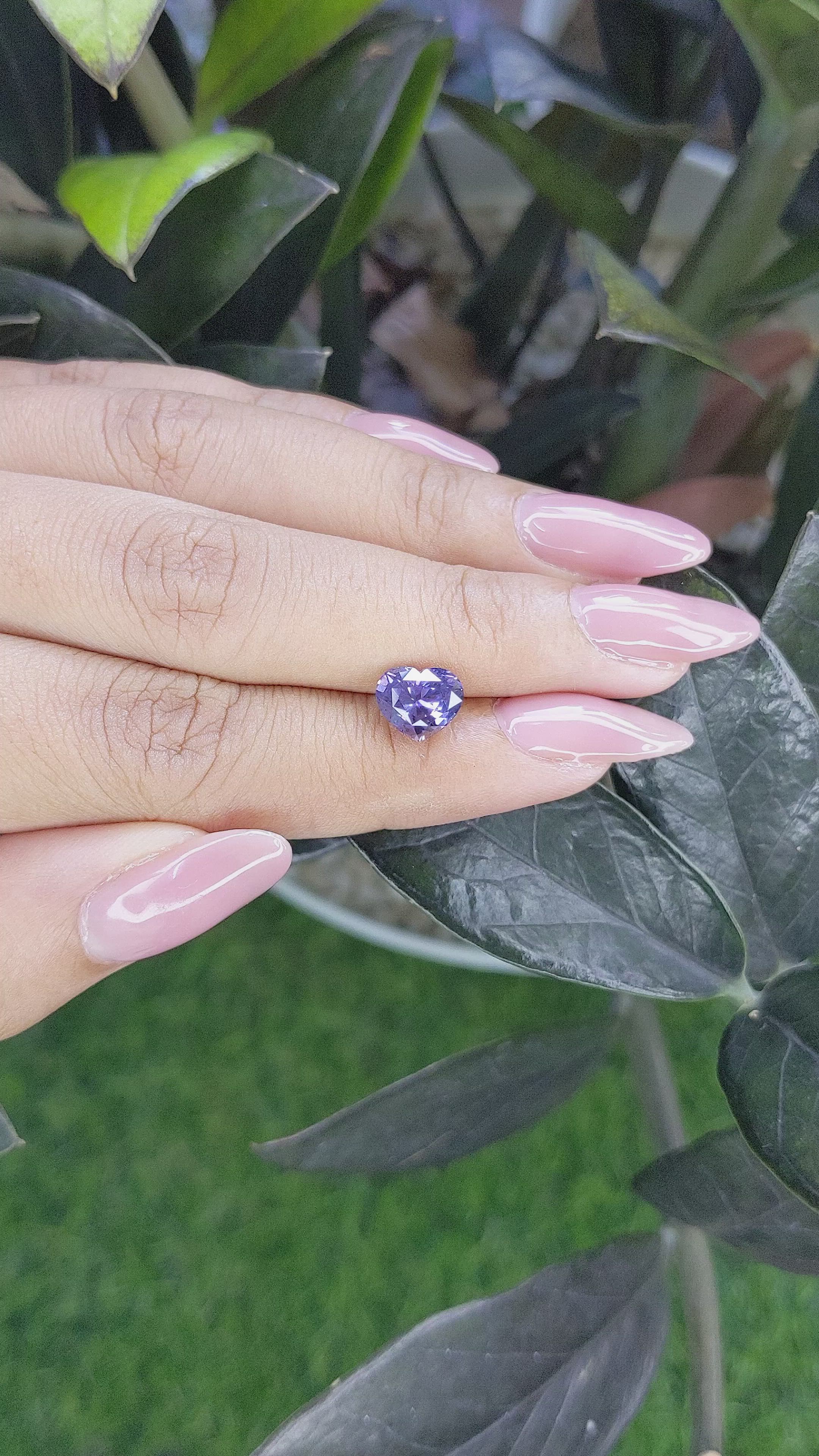 2.31 Ct. Bluish Purple Sapphire from Ceylon (Sri Lanka) Size Video